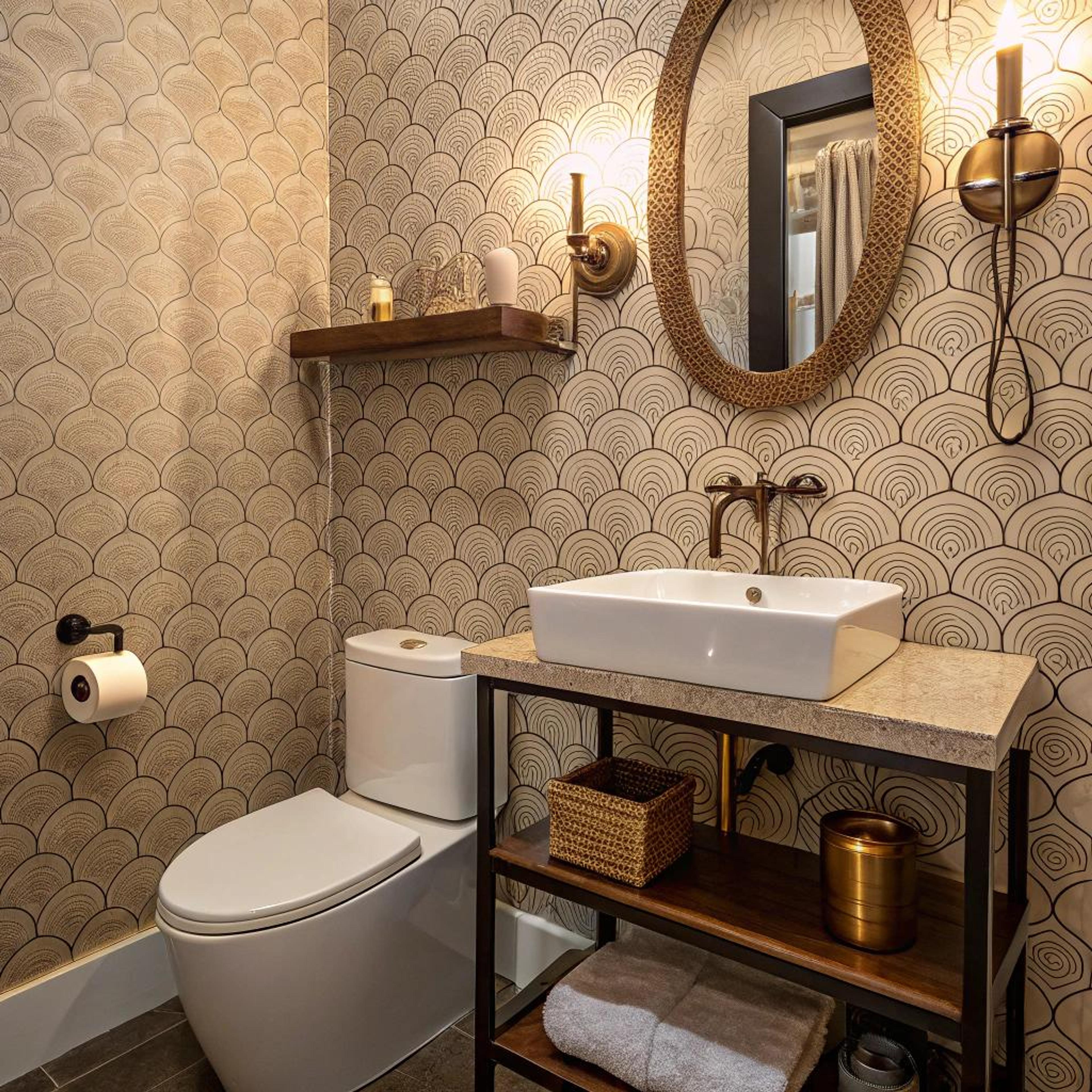 Verfijnde nis met behang