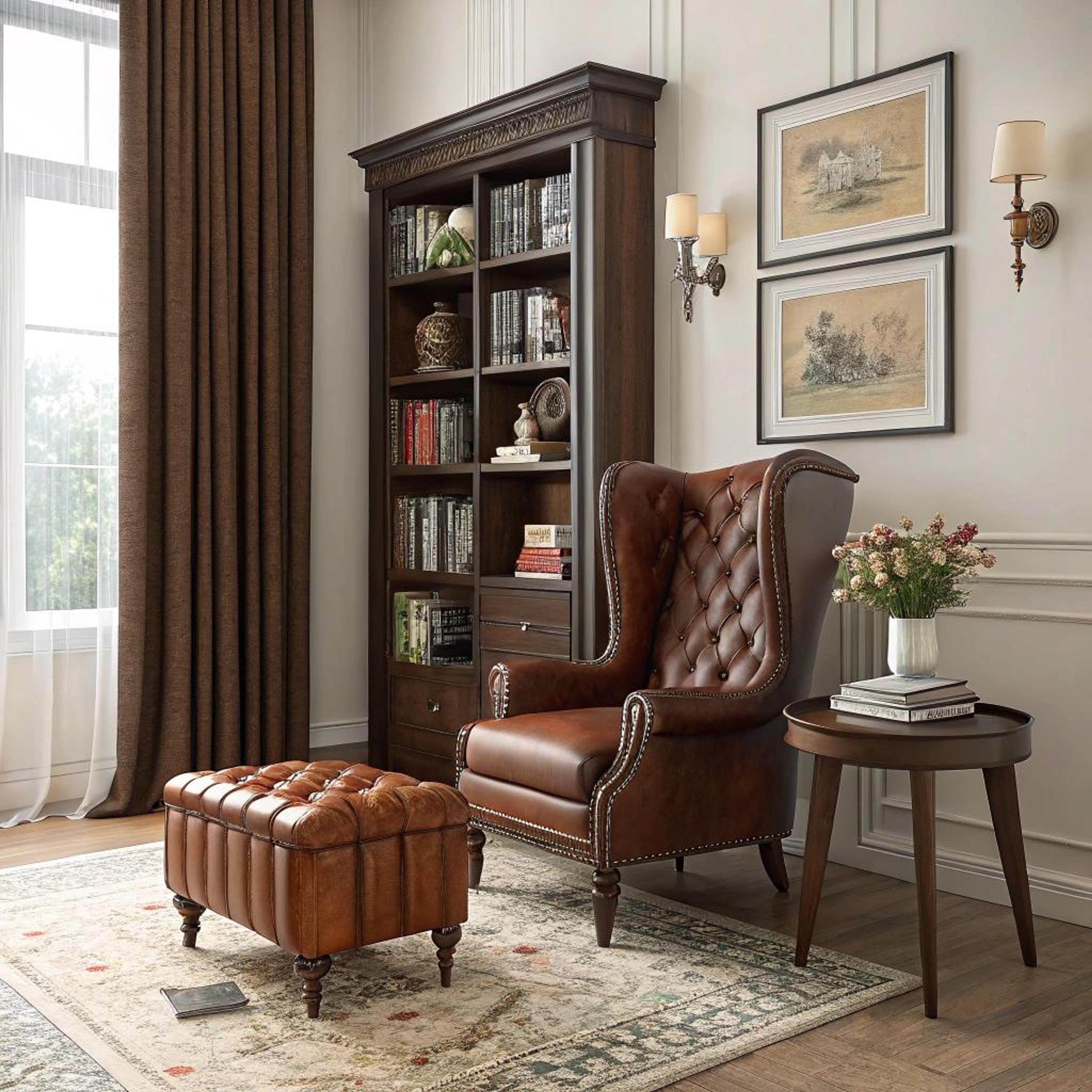 Chique zithoek met leesfauteuil