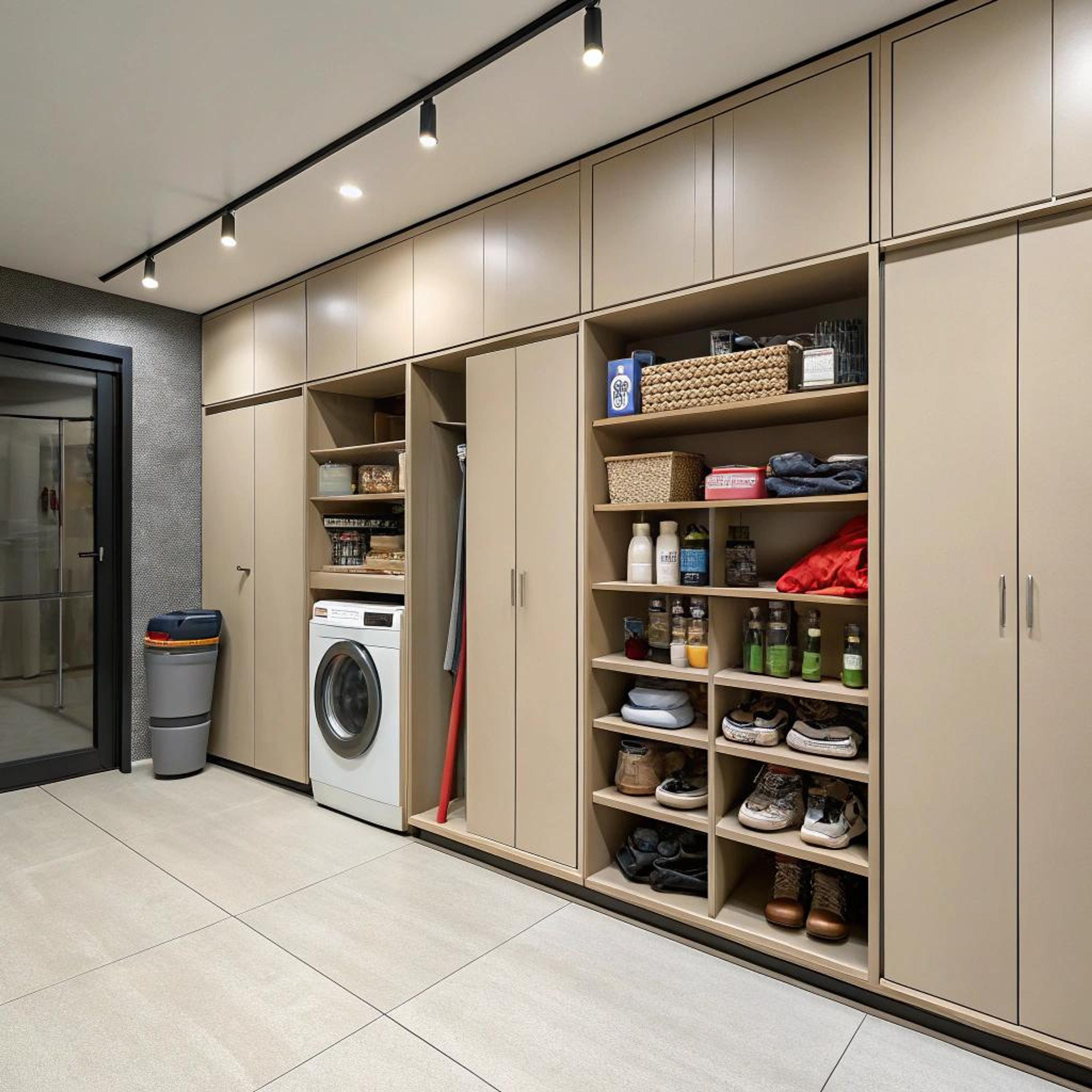 Beige kasten voor overzicht