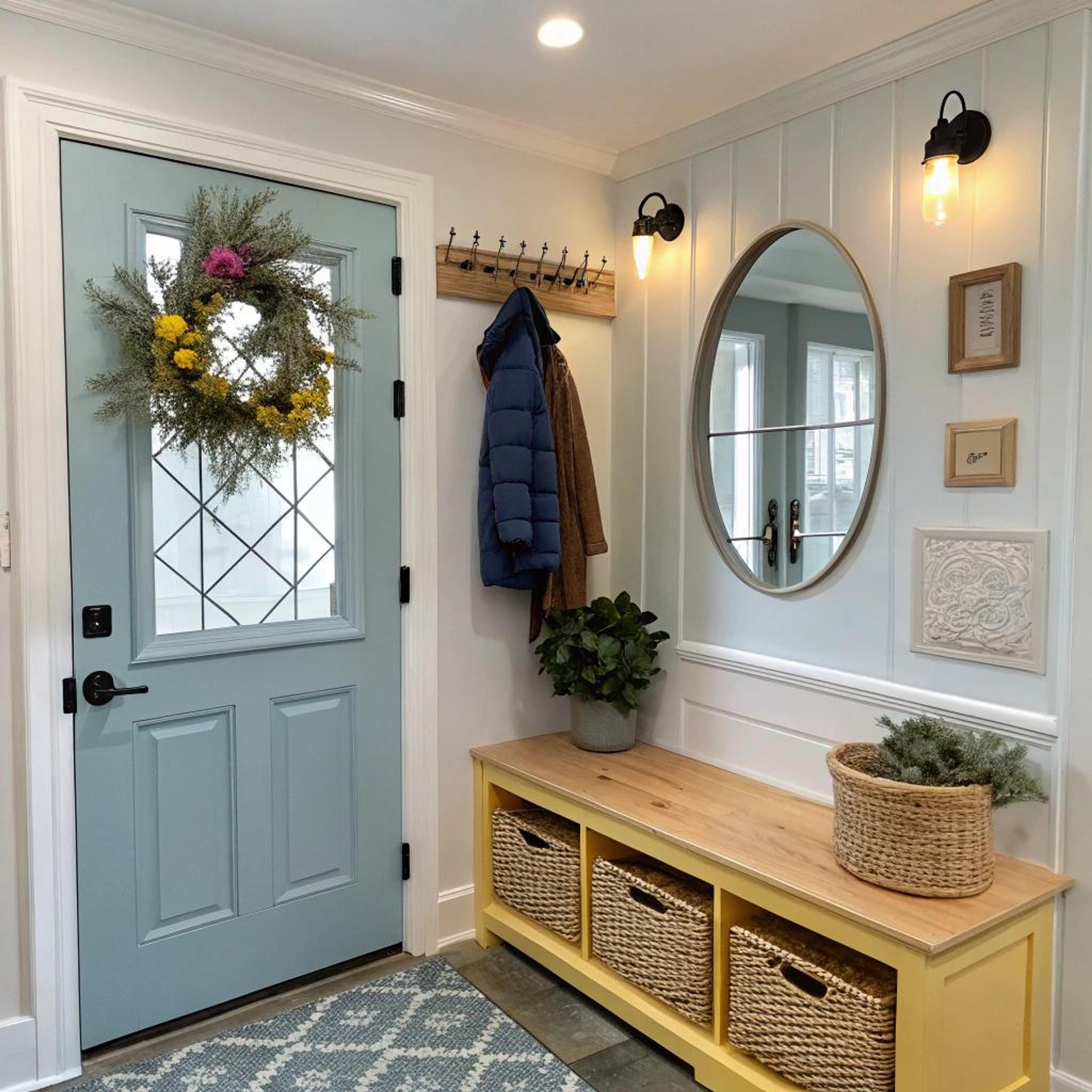 Zachtblauwe deur als accent