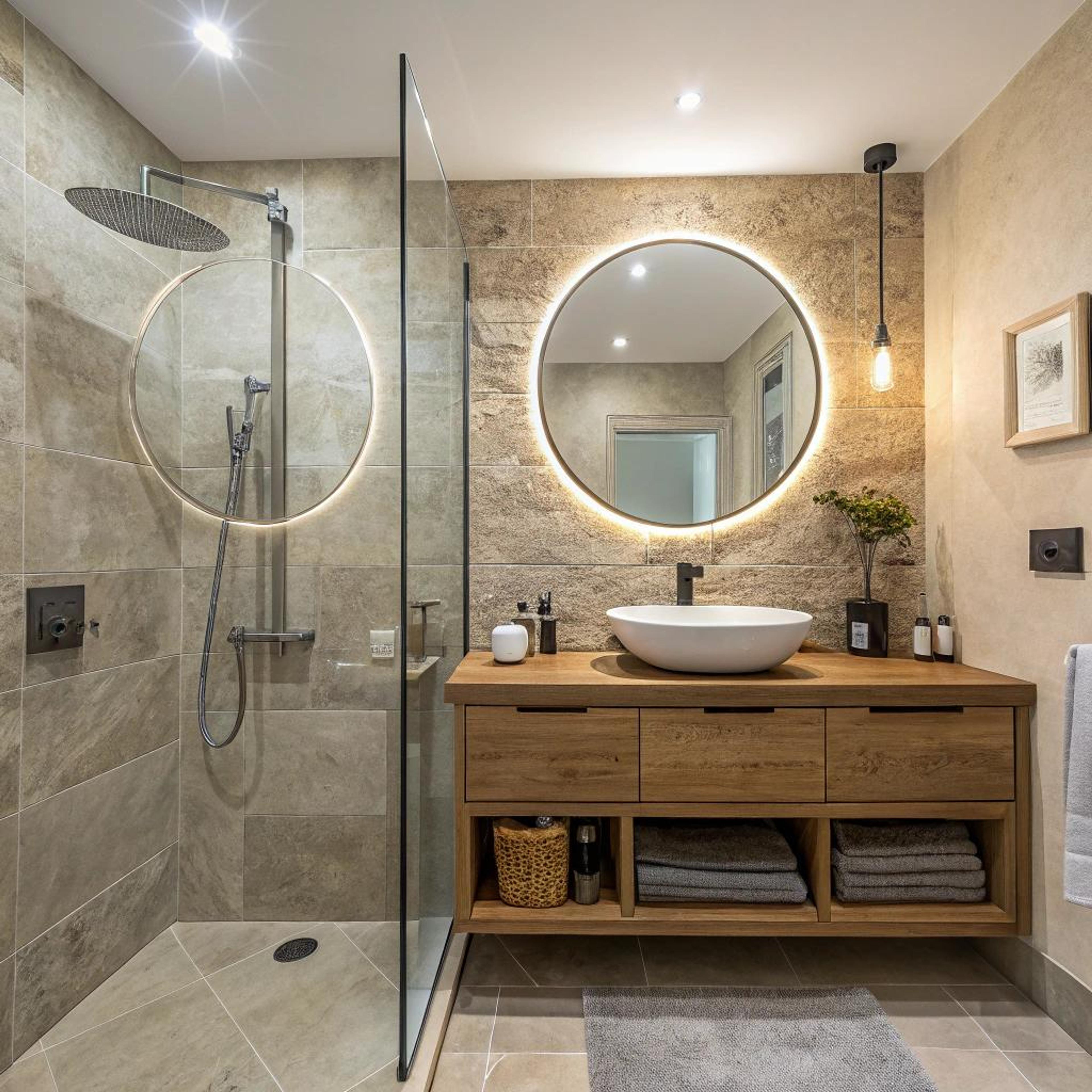 Rond spiegelbeeld voor sfeer