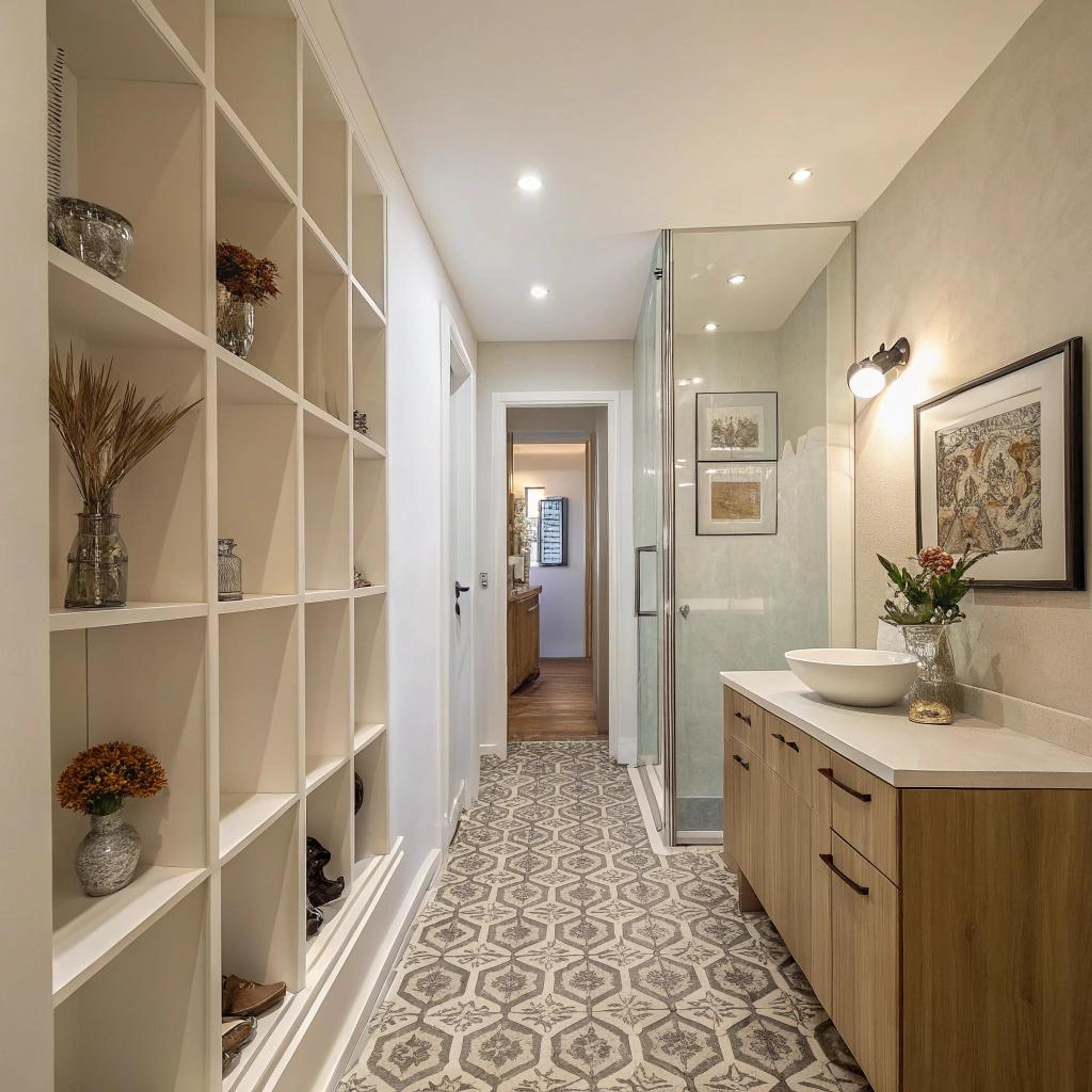 Geometrische vloer als blikvanger