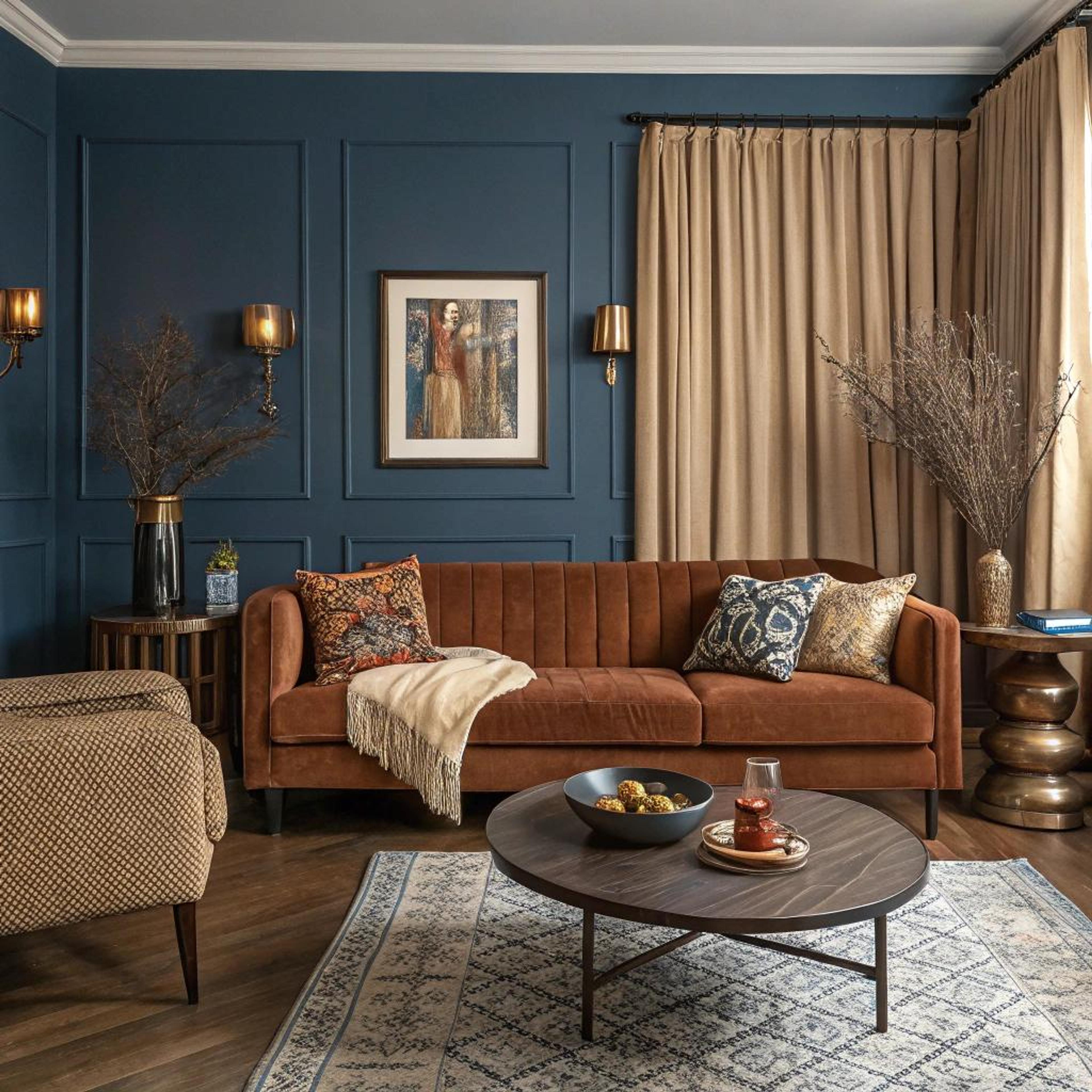 Koninklijk blauw met messing details