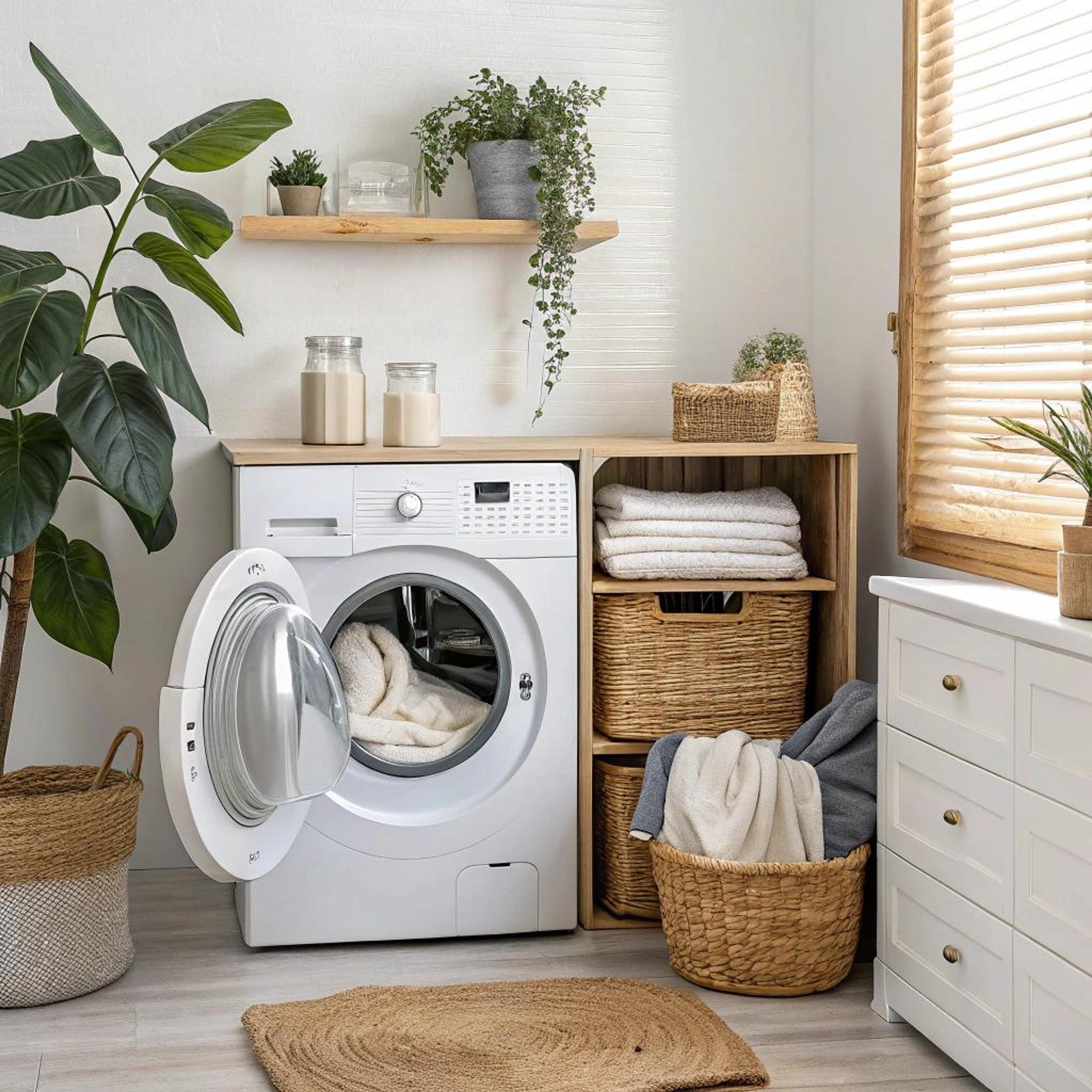 Luxe groen en jutevloerkleed