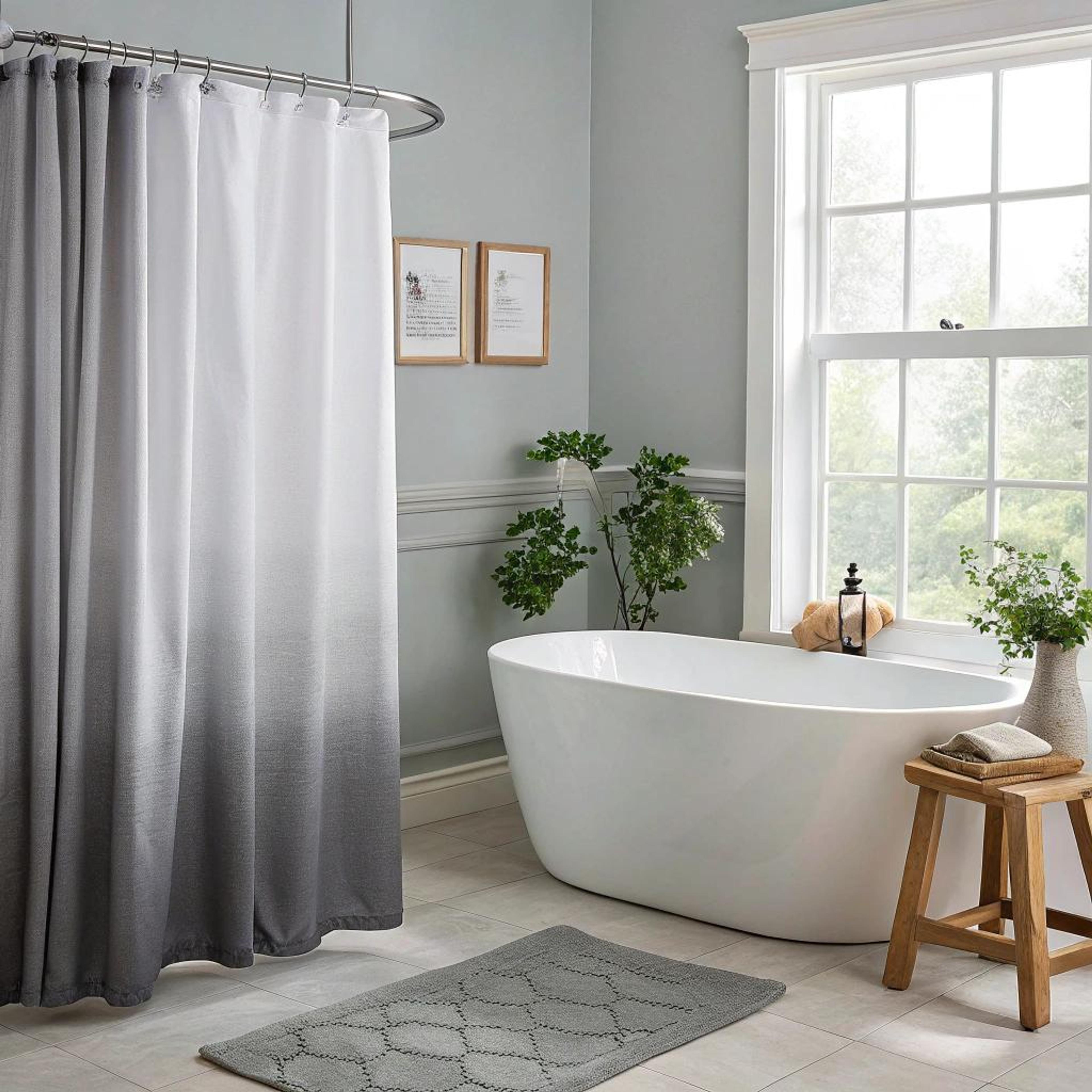 Ombre douchegordijn in grijstinten