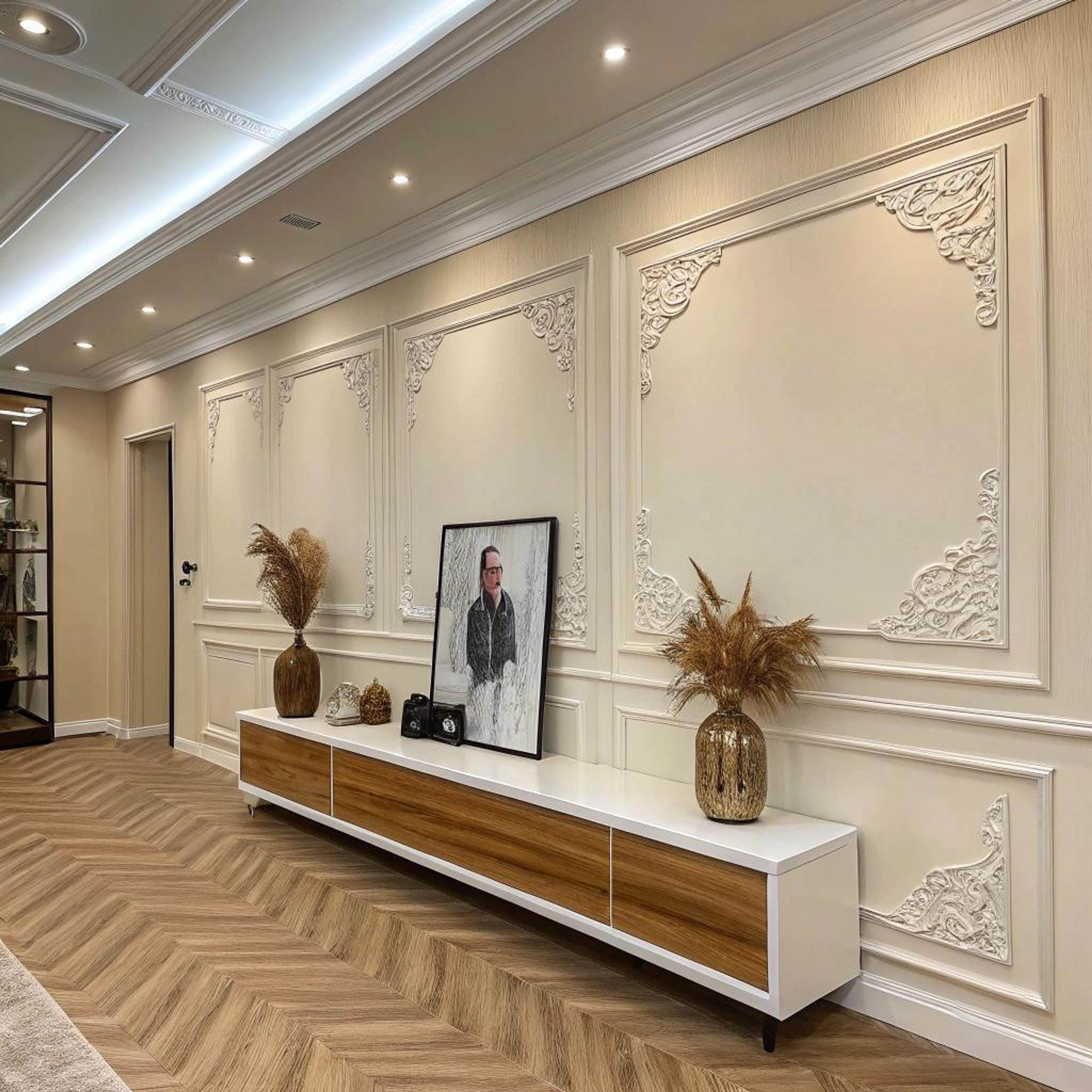 Natuurlijke details tussen sierlijsten