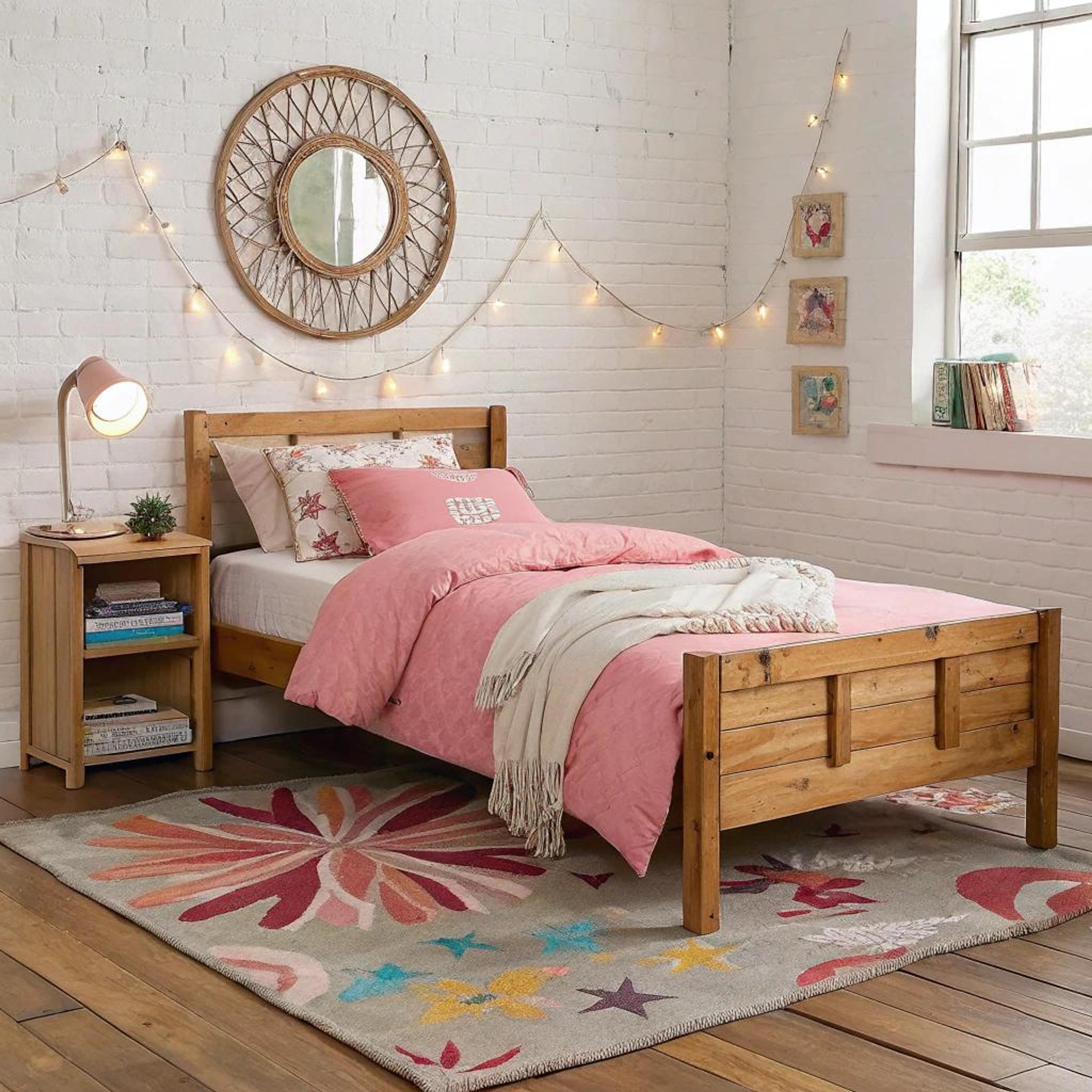 Sprookjesachtig hemelbed met lichtjes