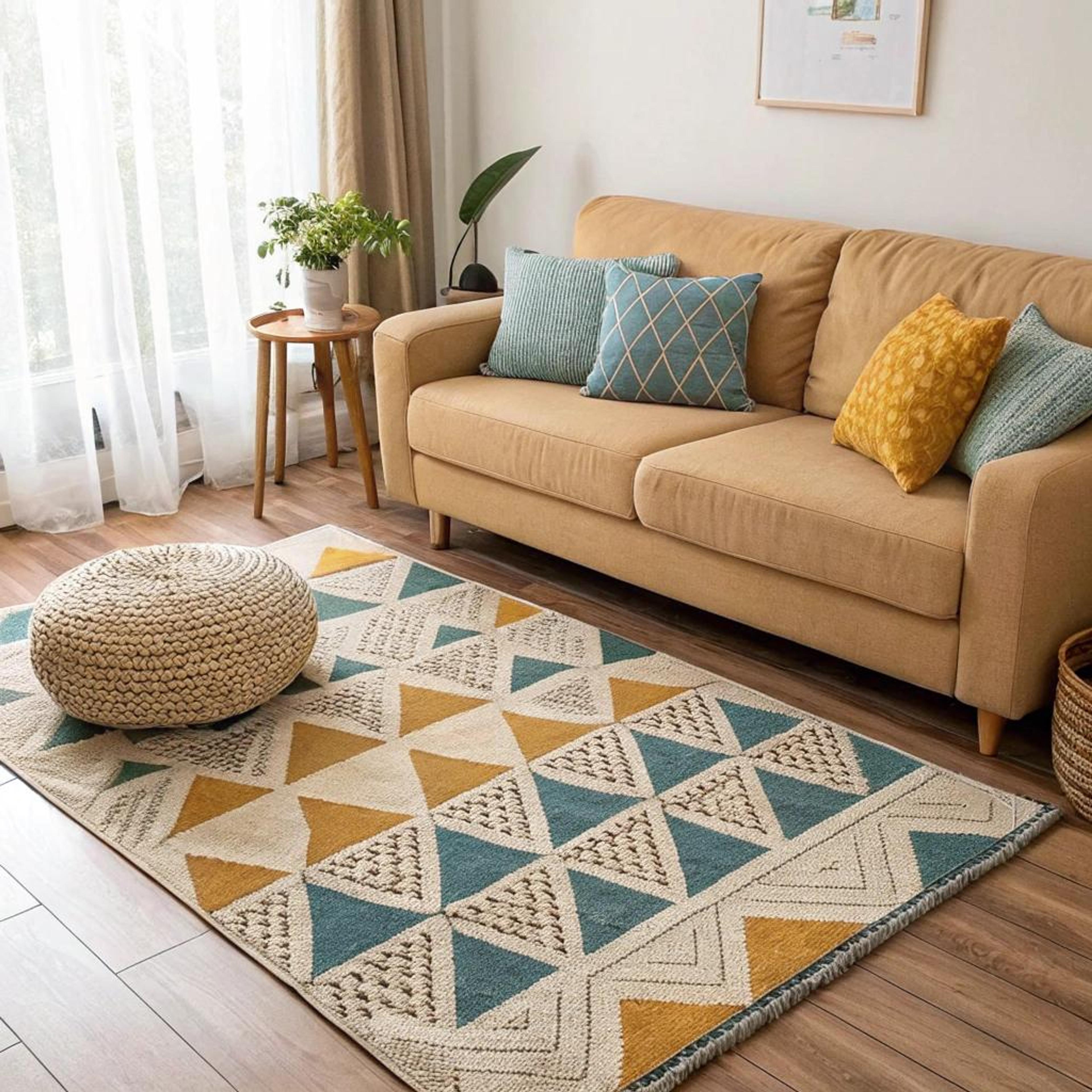 Geometrisch vloerkleed voor balans