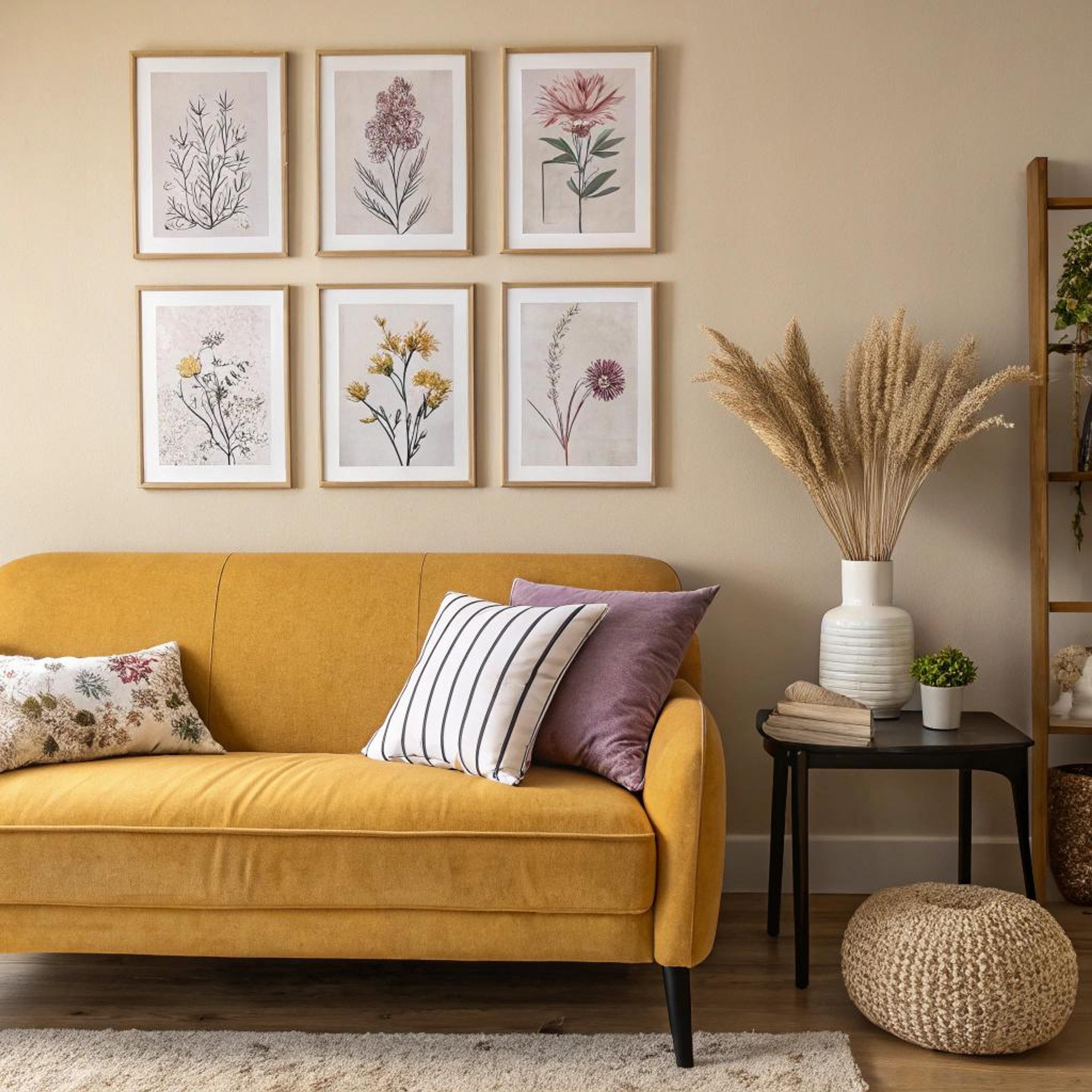 Mosterdgele bank als blikvanger