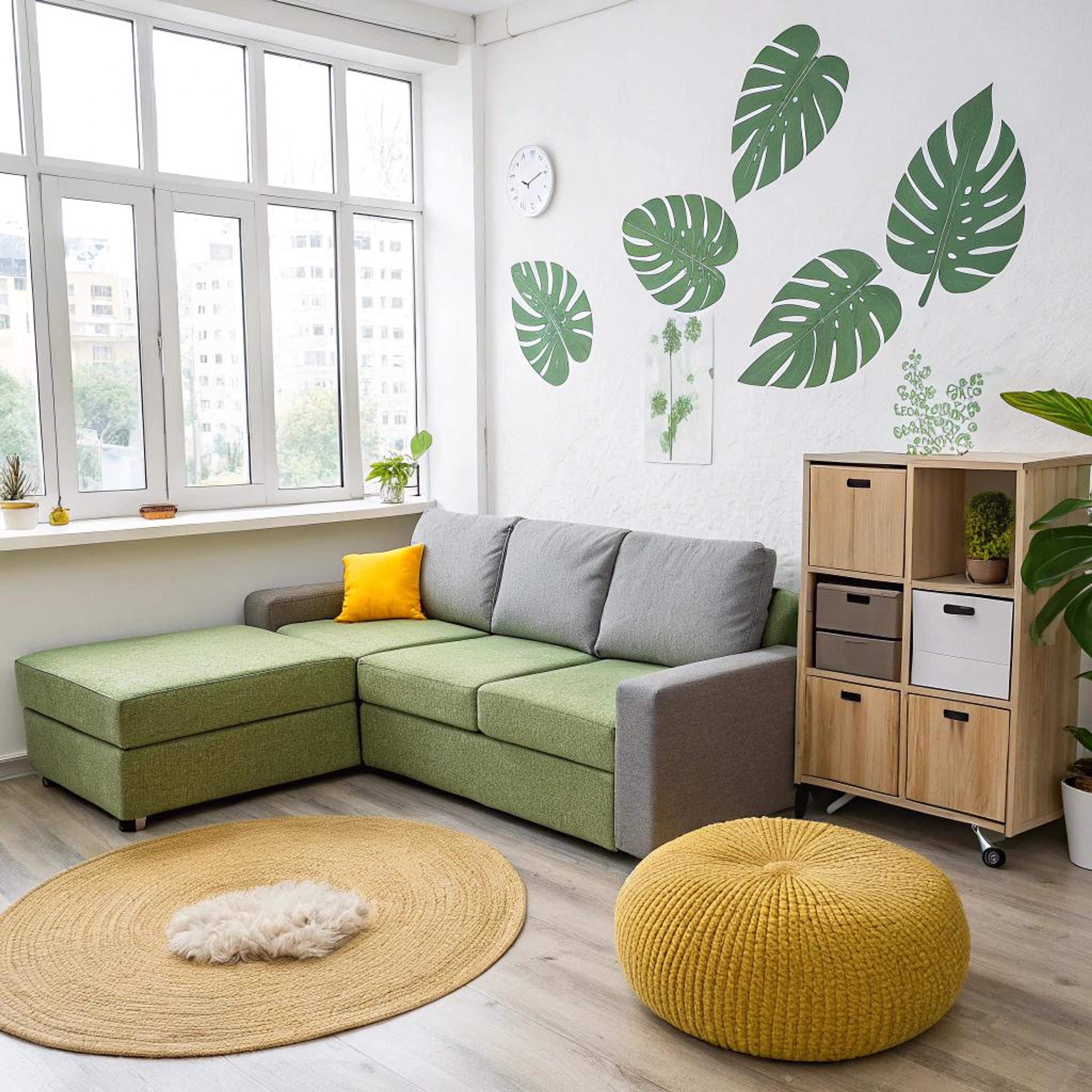 Groene bank als blikvanger