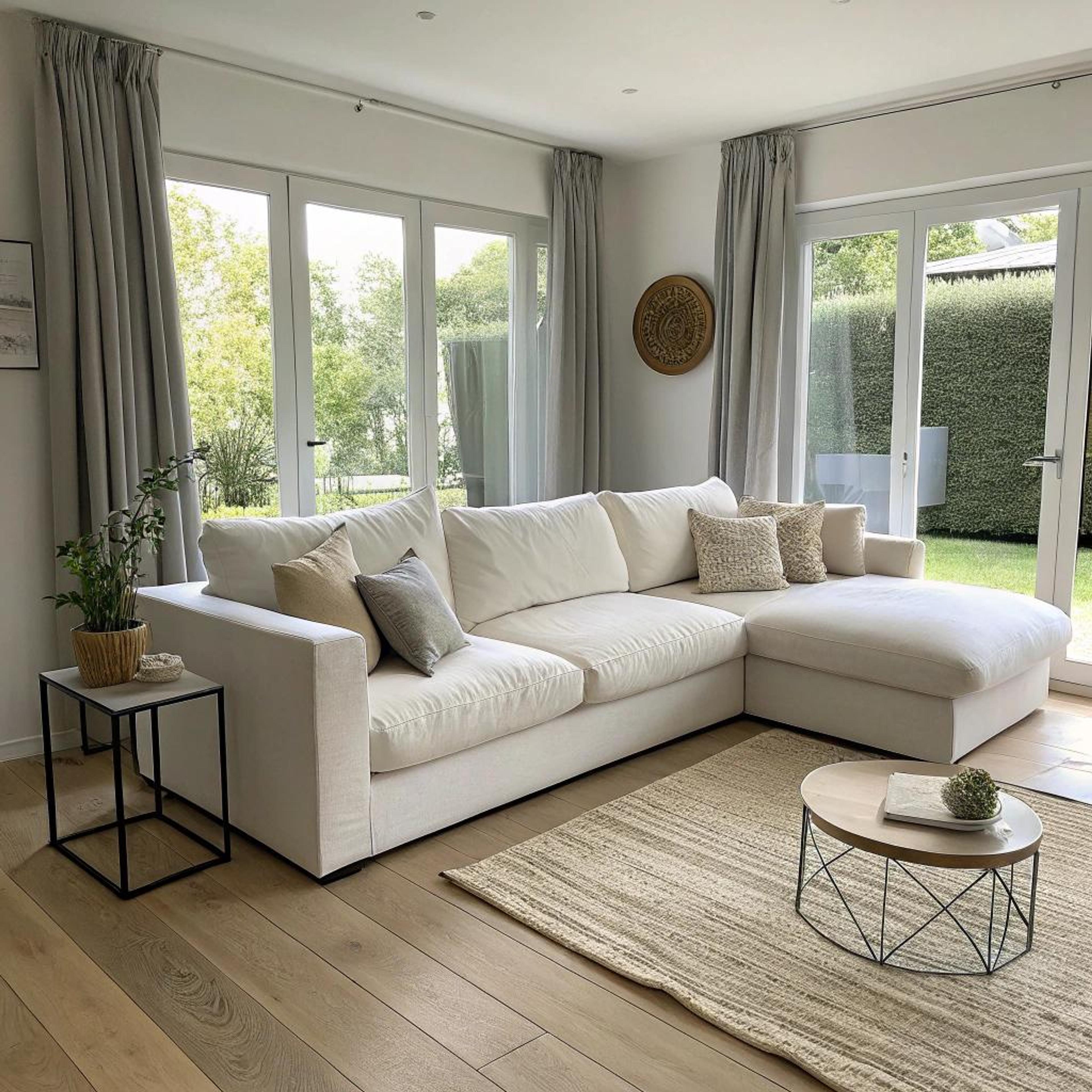 Beige bank voor rustgevoel