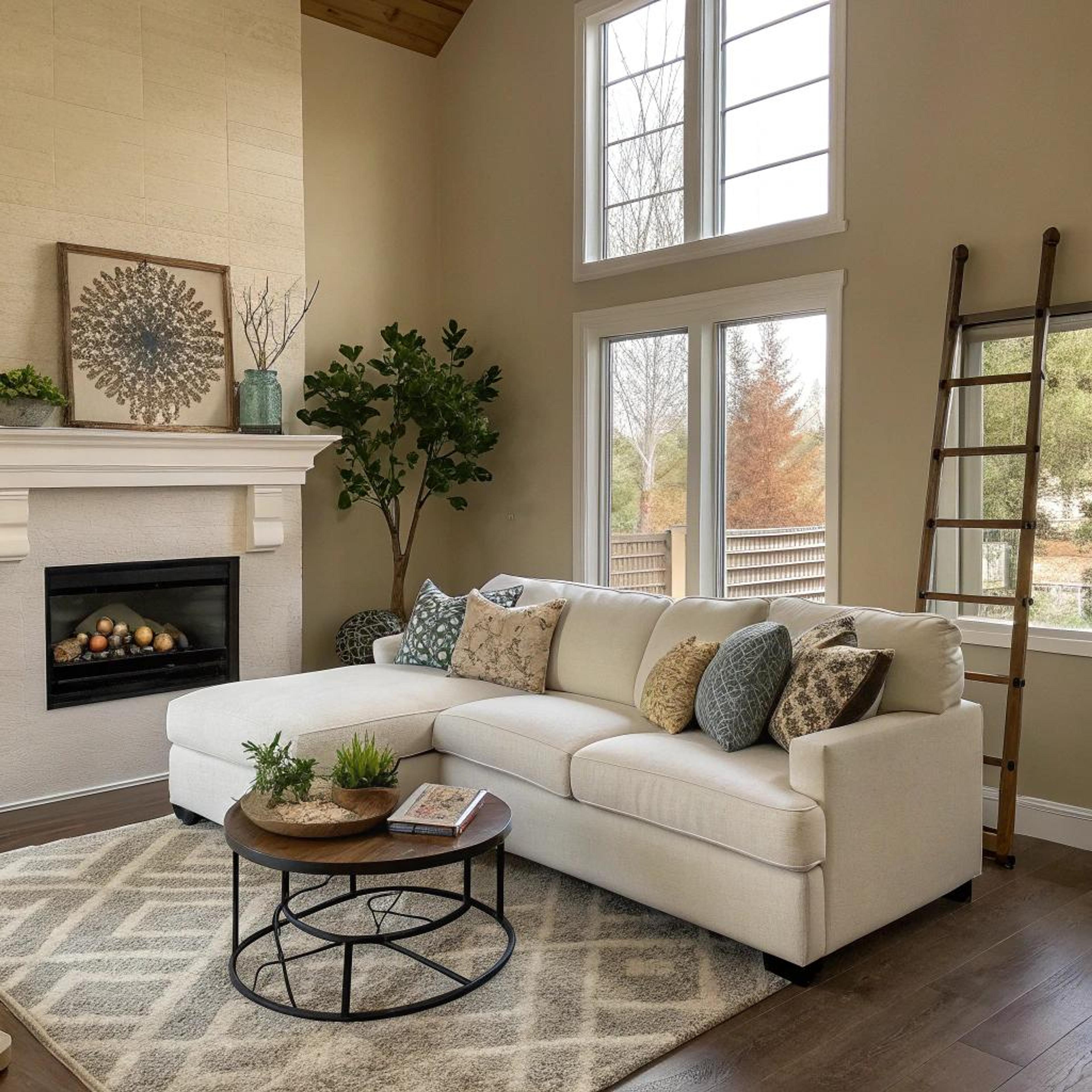 Warme sfeer met doorkijkhaard