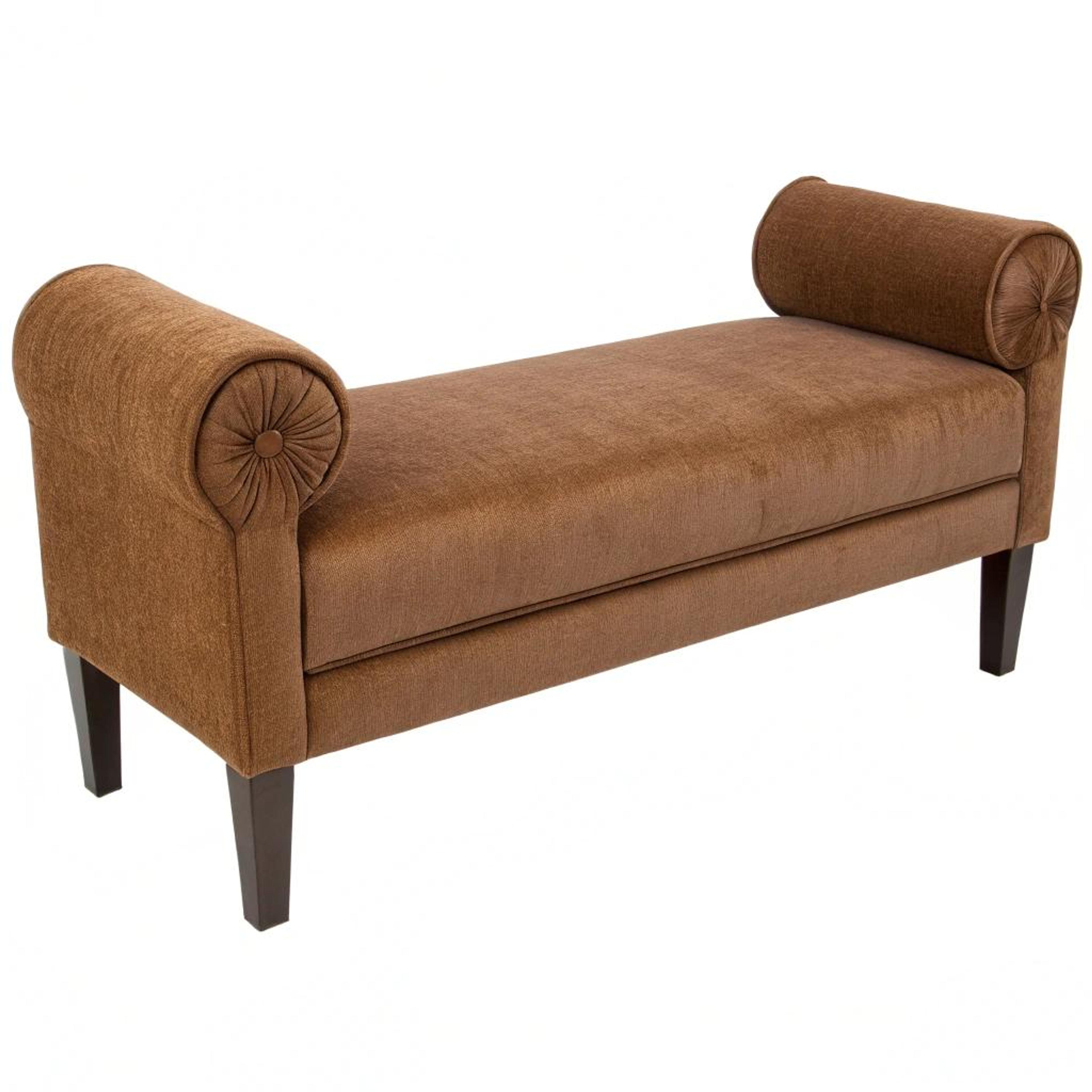 Bruine zitbank-settee met charme