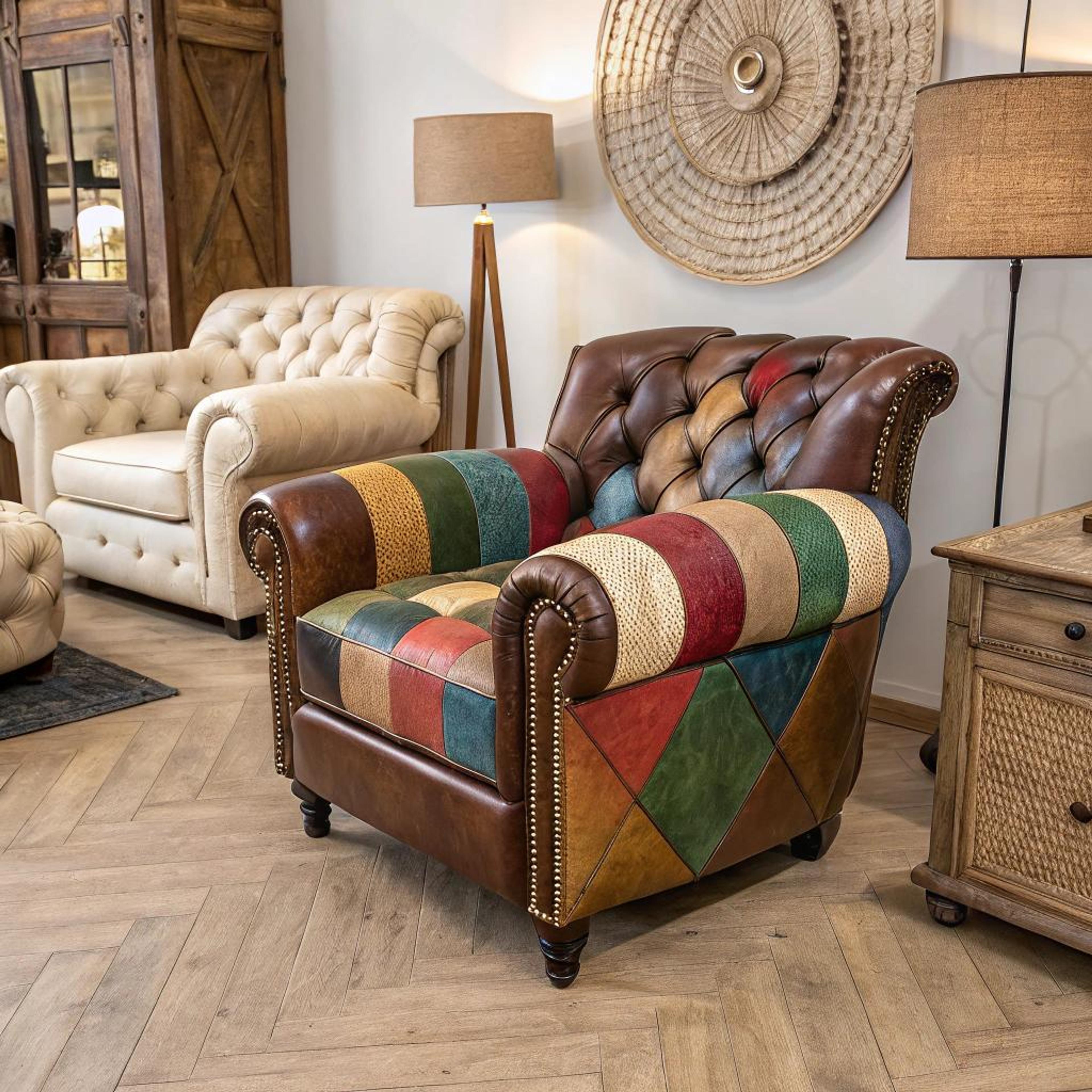 Kleurrijk patchwork naast elegantie