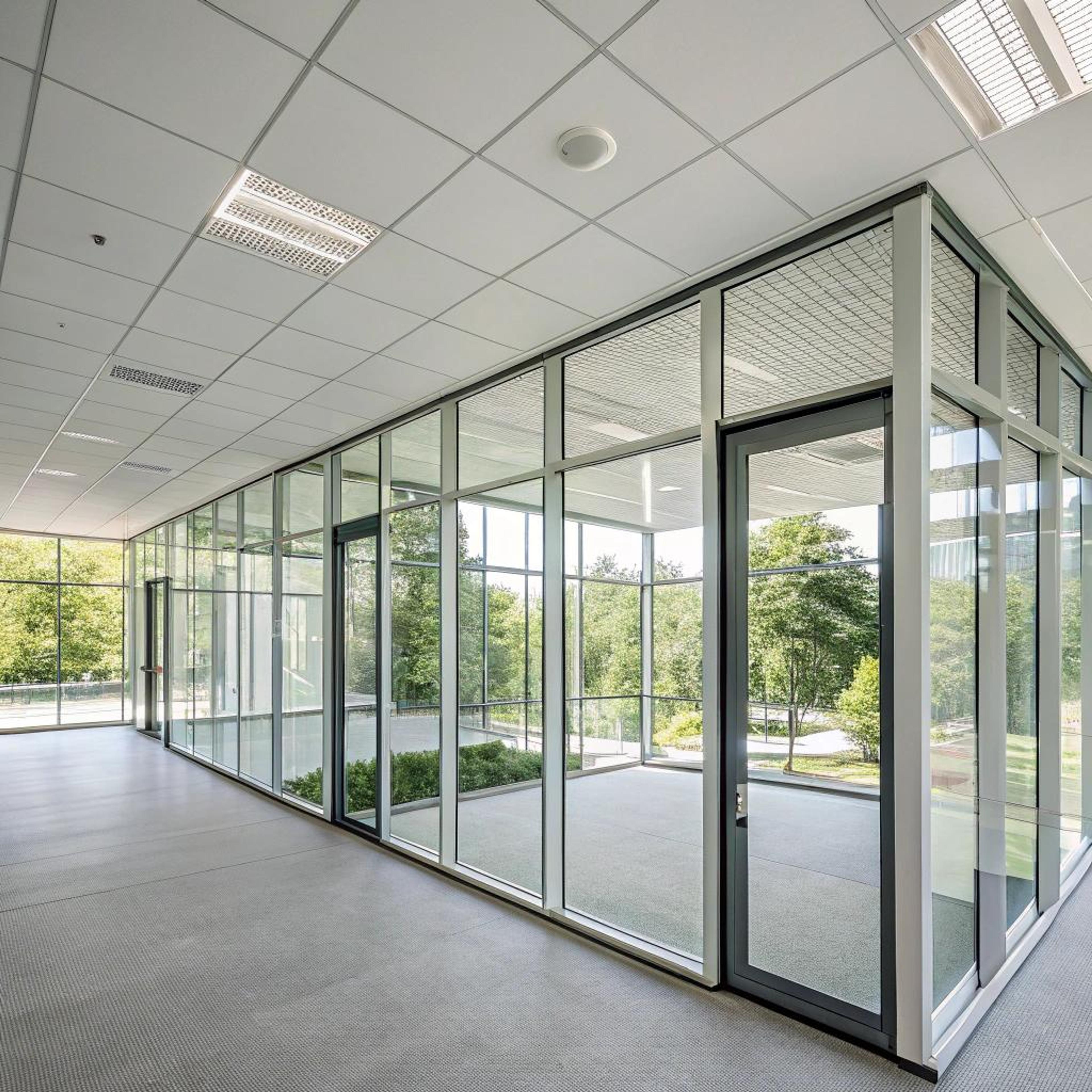 Natuurlijke lichtinval door glaswanden