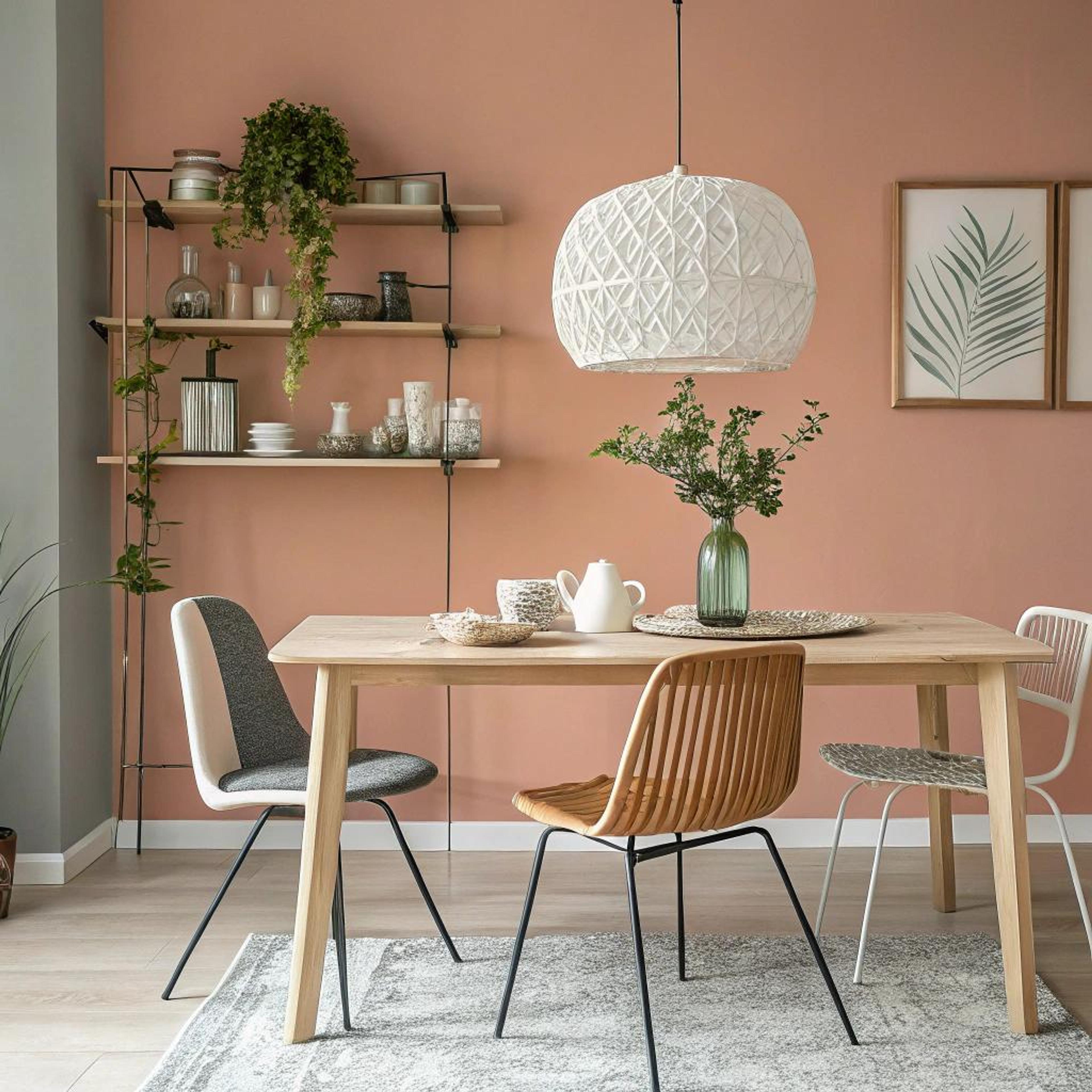 Aardse eethoek met terracotta