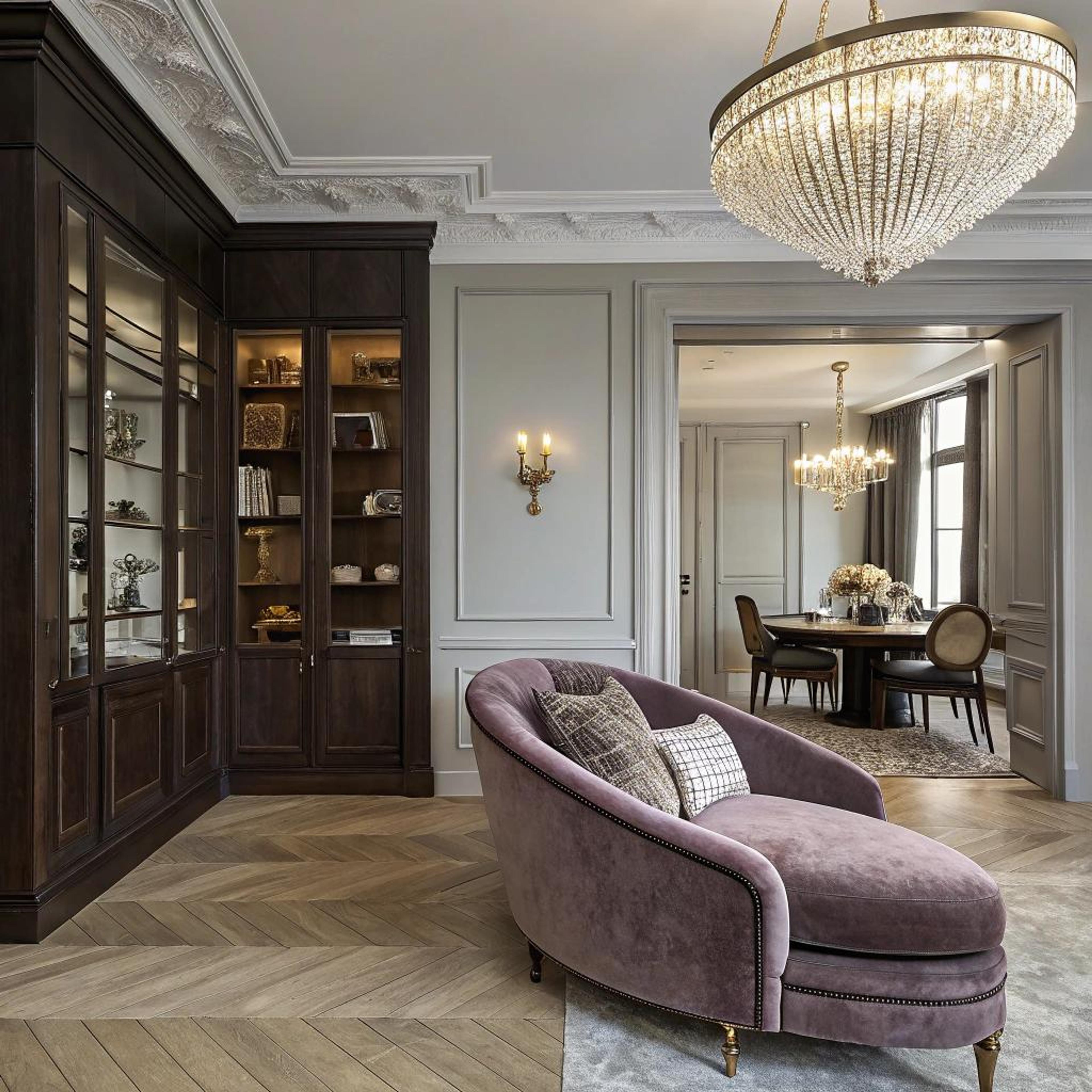 Lilakleurige chaise voor luxe