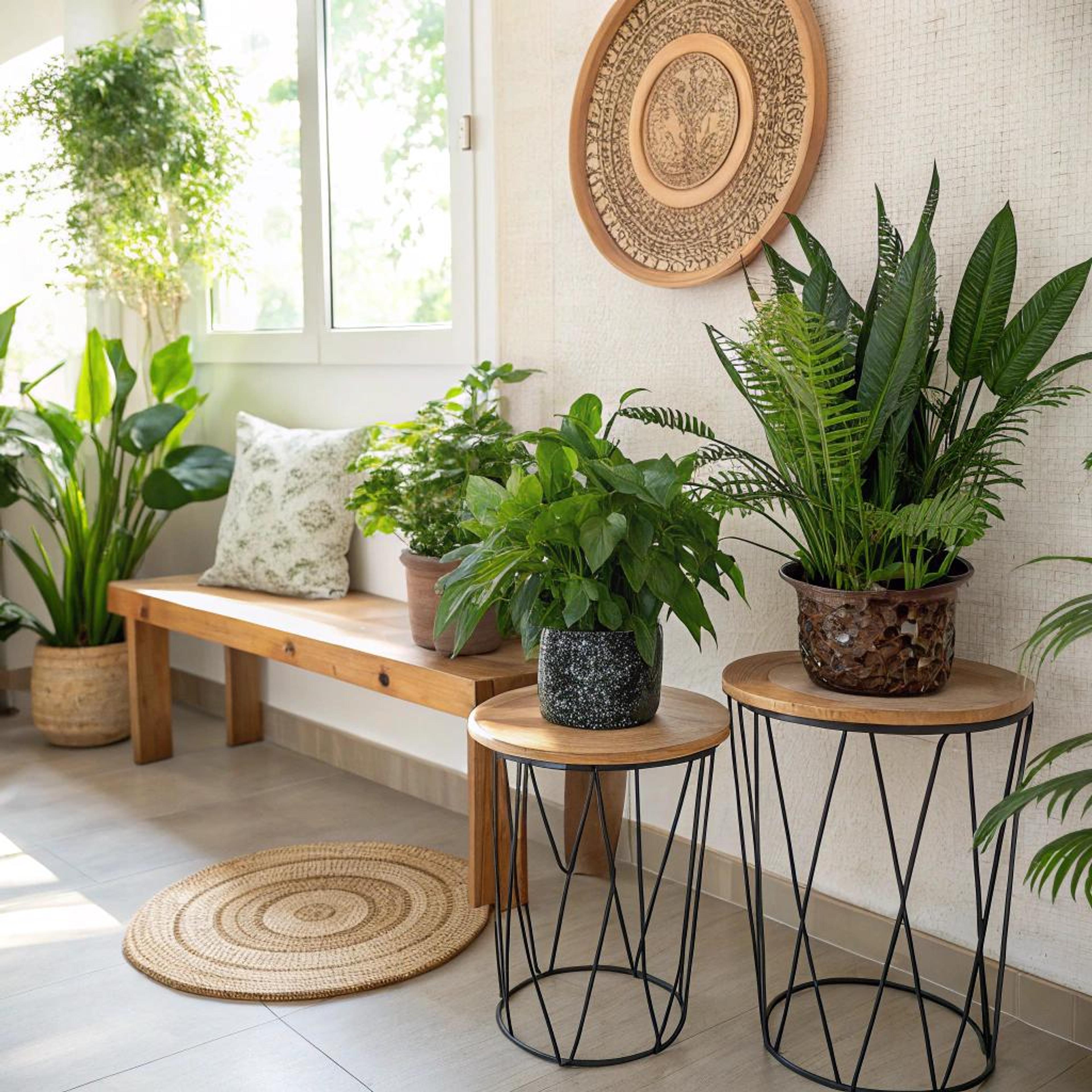 Groene oase met jutevloerkleed