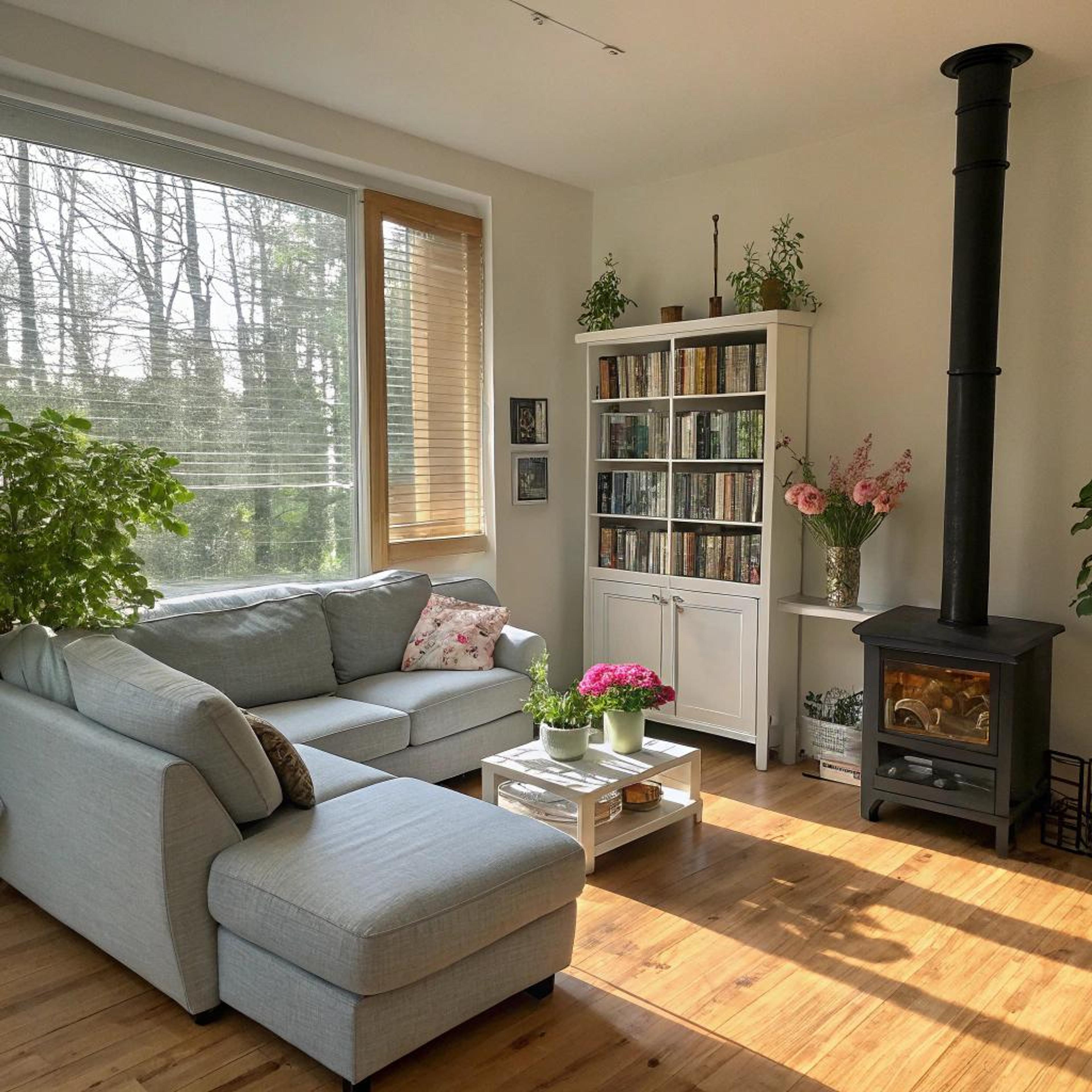 Blauwe bank en plantenhoek
