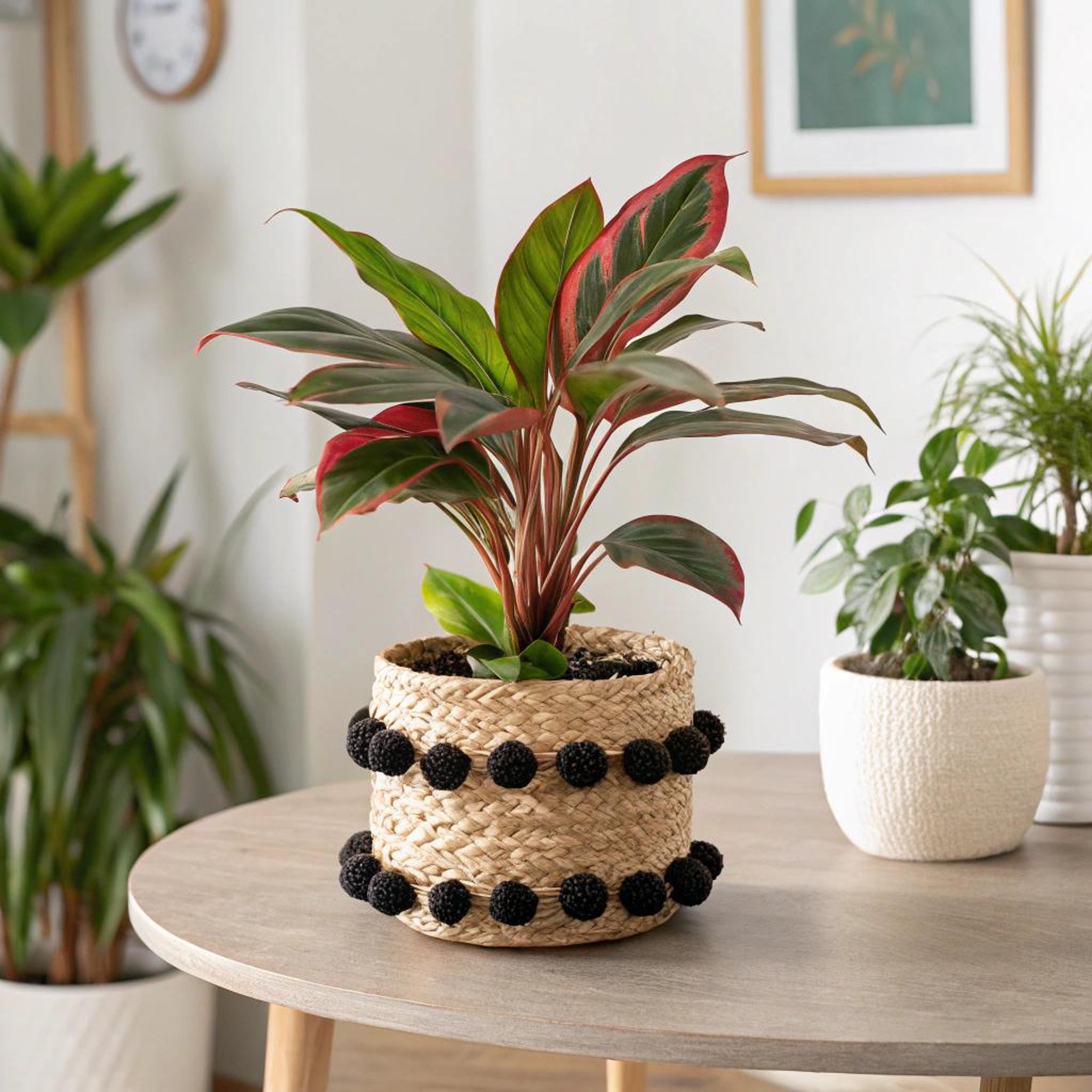 Warmte met gevlochten manden