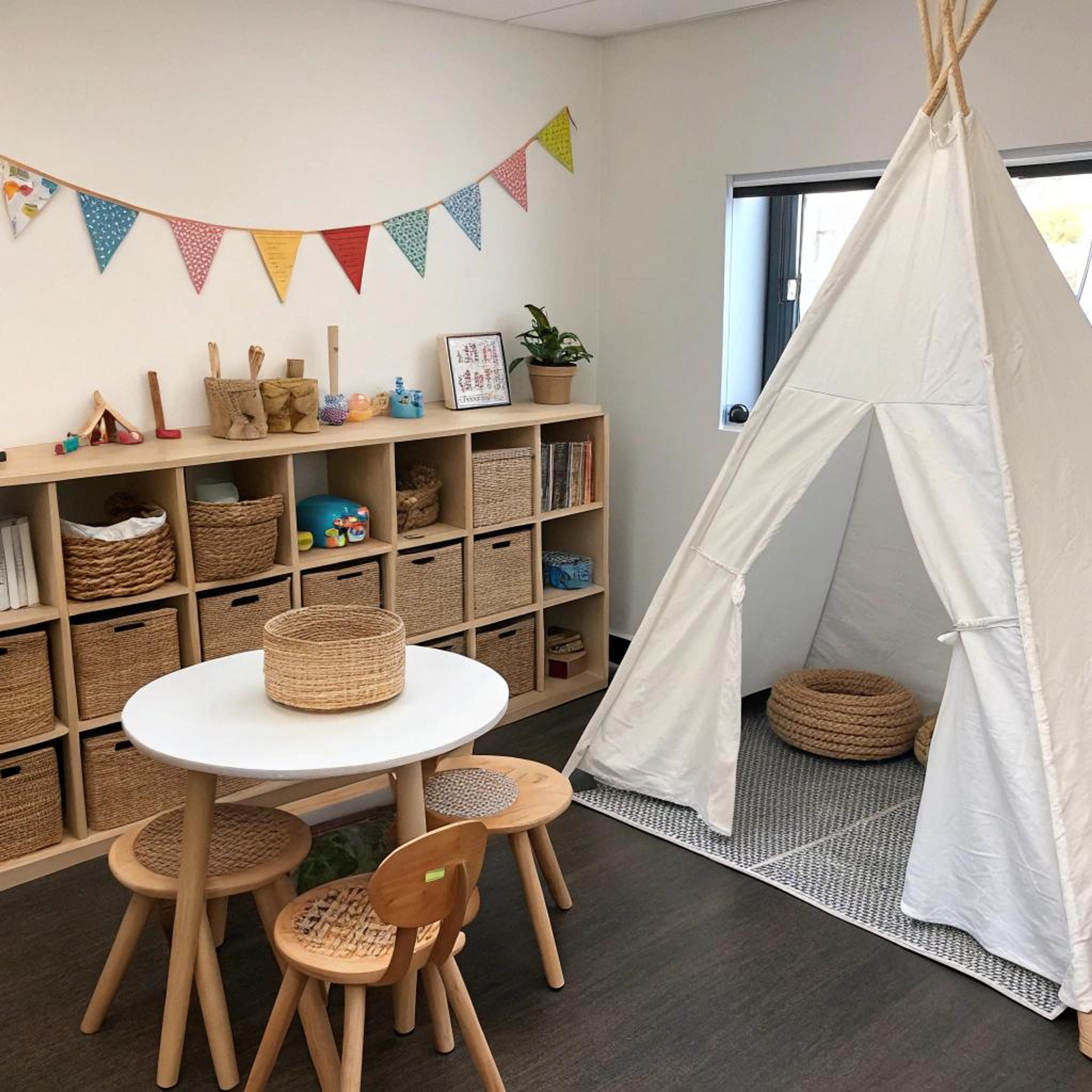 Gezellige speelhoek met tipi