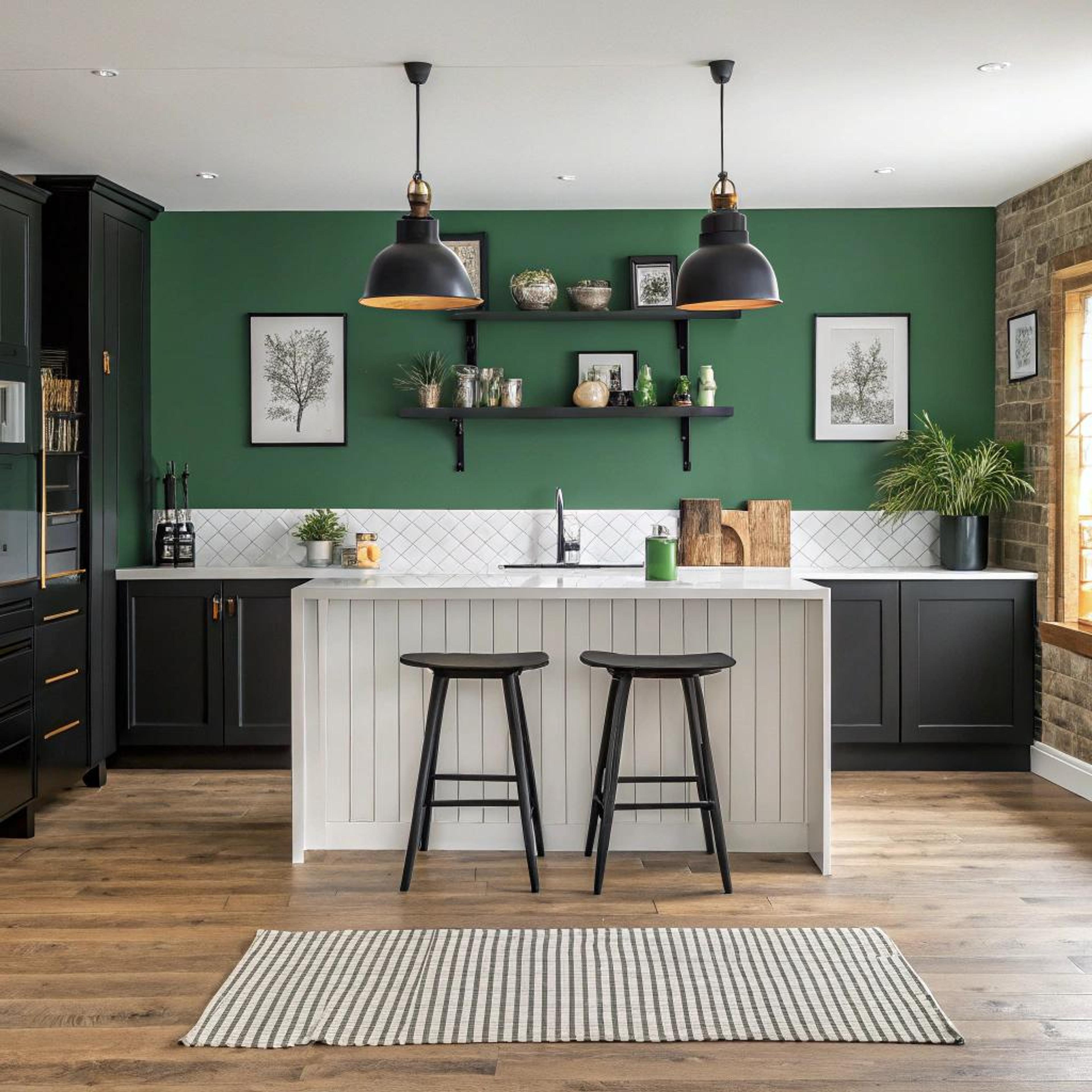 Groene wand als accentpunt