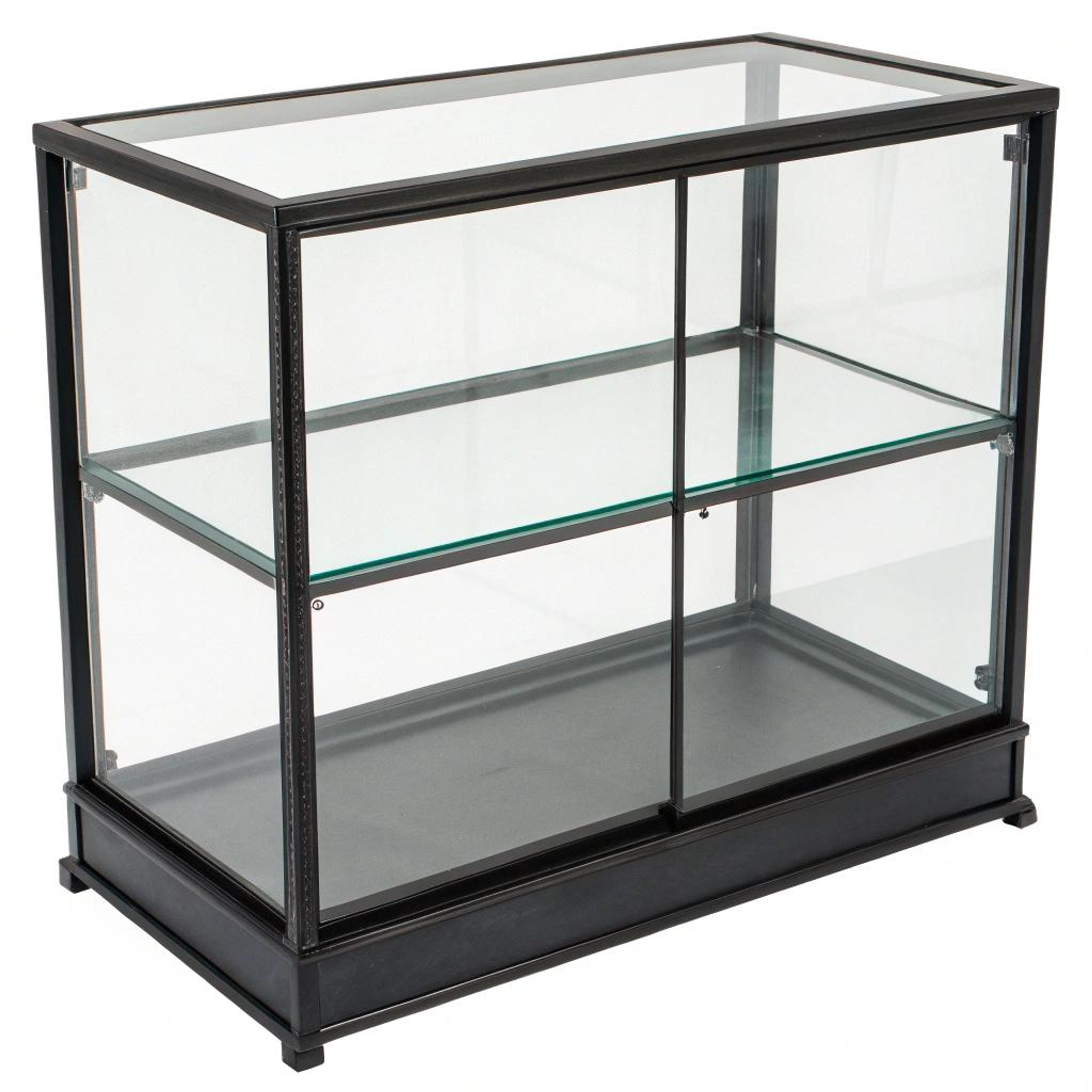 Minimalistische vitrine in het licht
