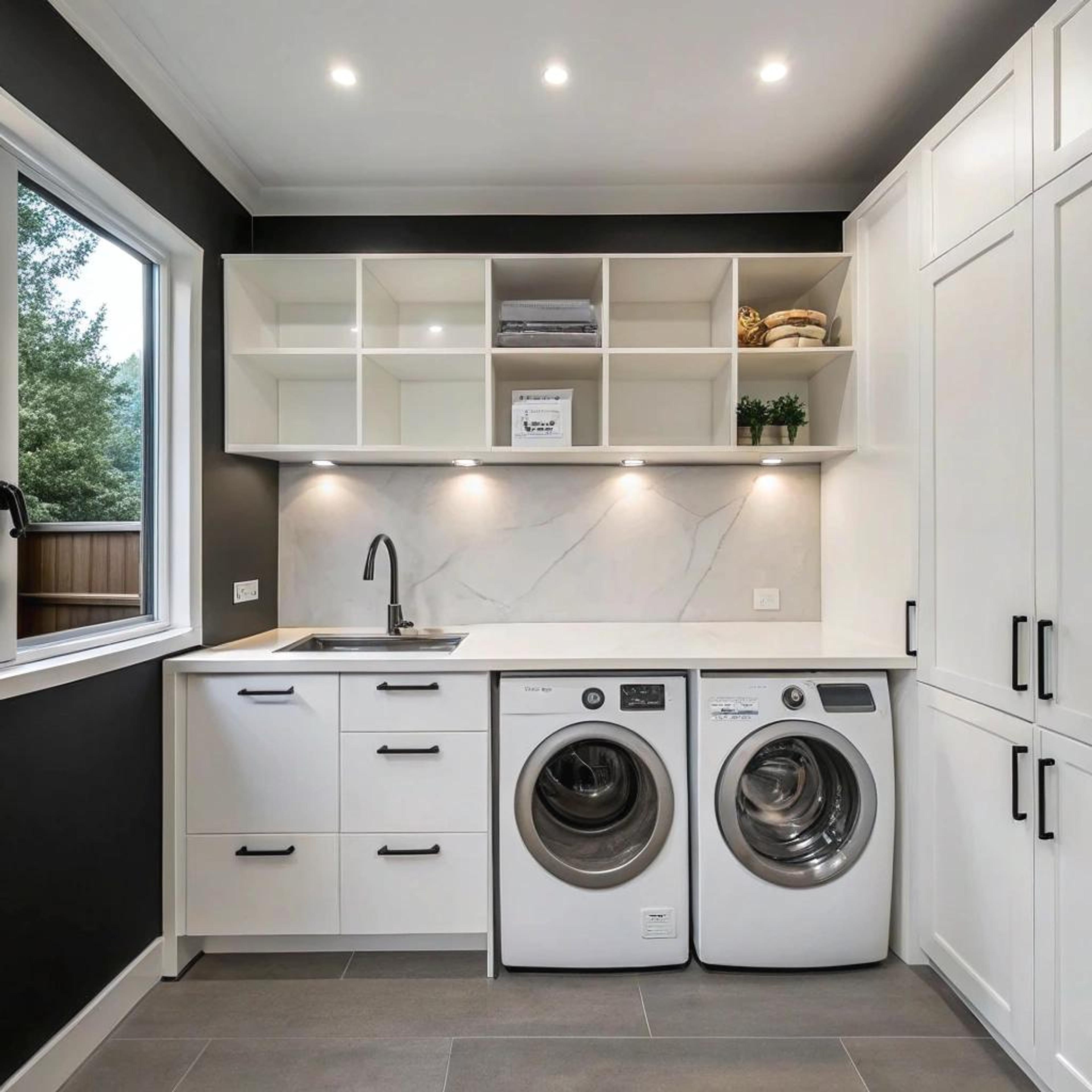 Marmerlook met zwarte accenten