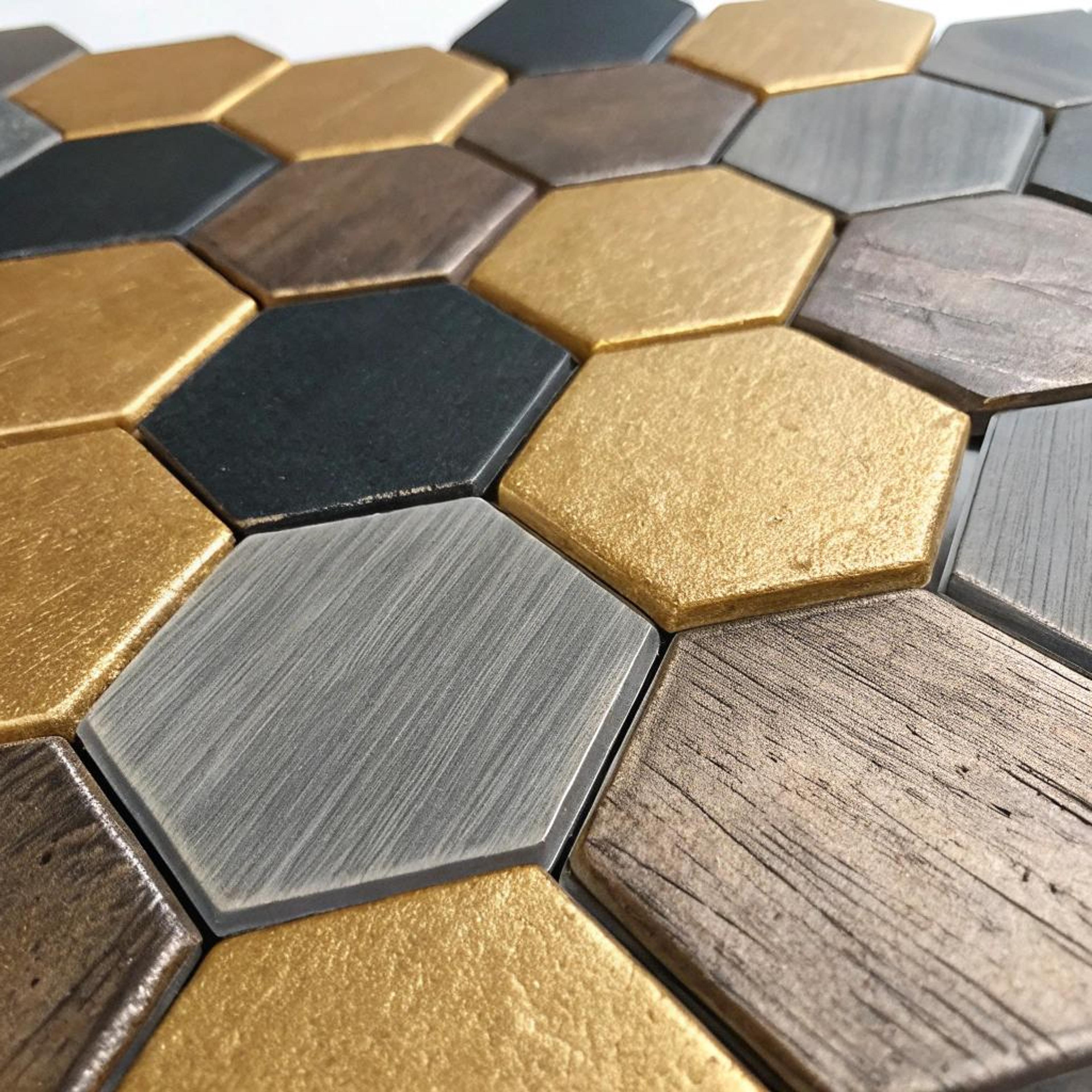 Metallic hexagons voor elegantie