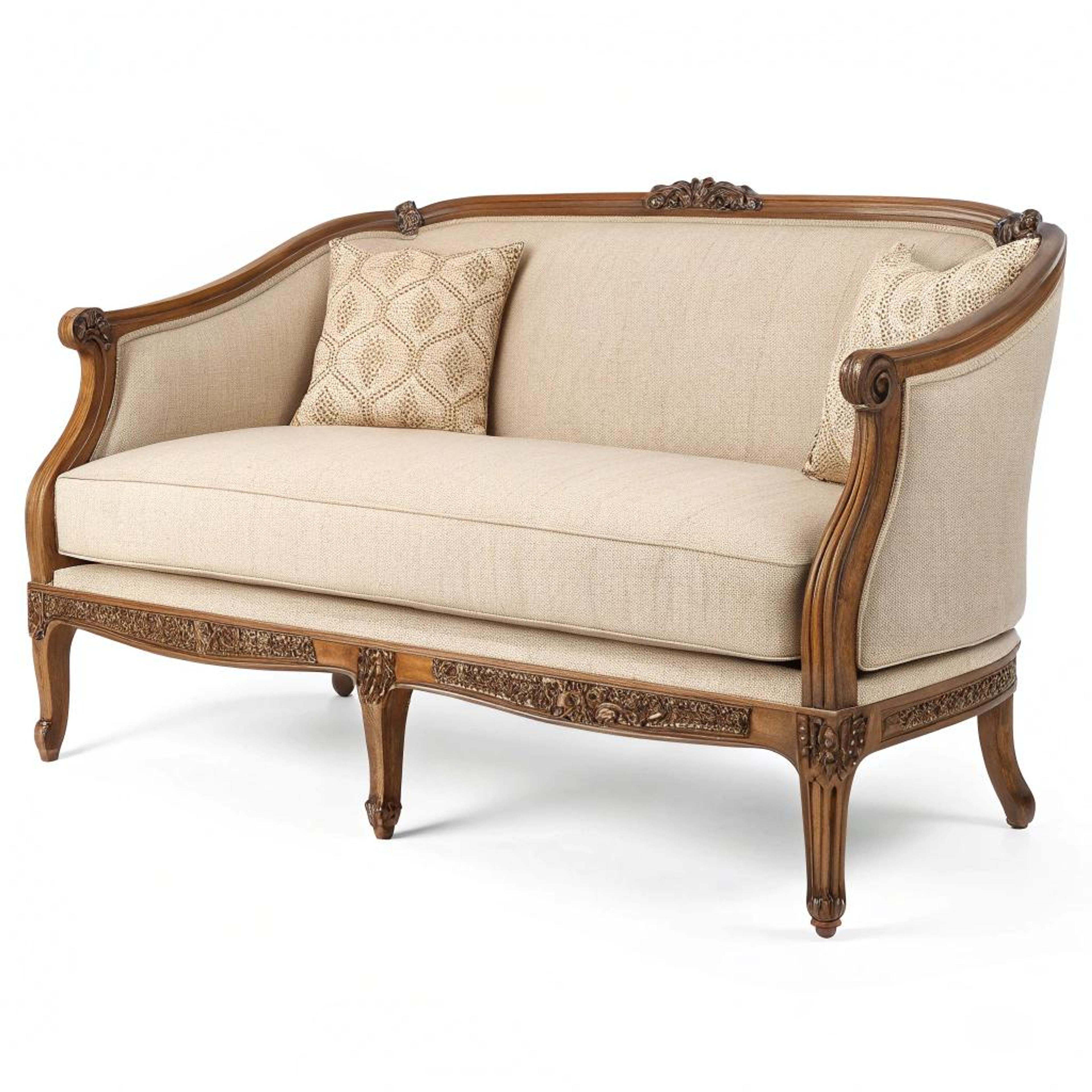 Fijn vakmanschap aan zitbank-settee