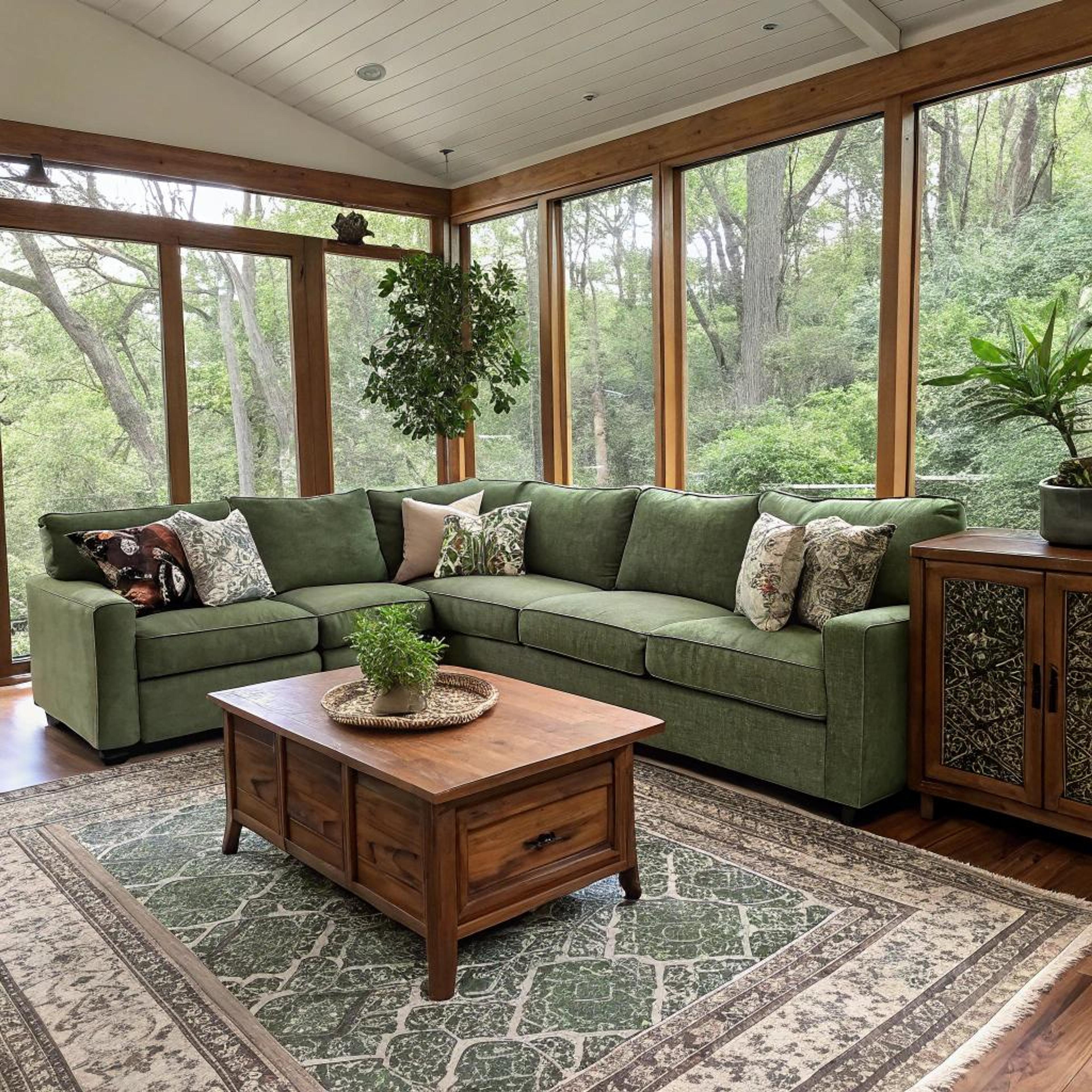 Groene bank straalt rust uit