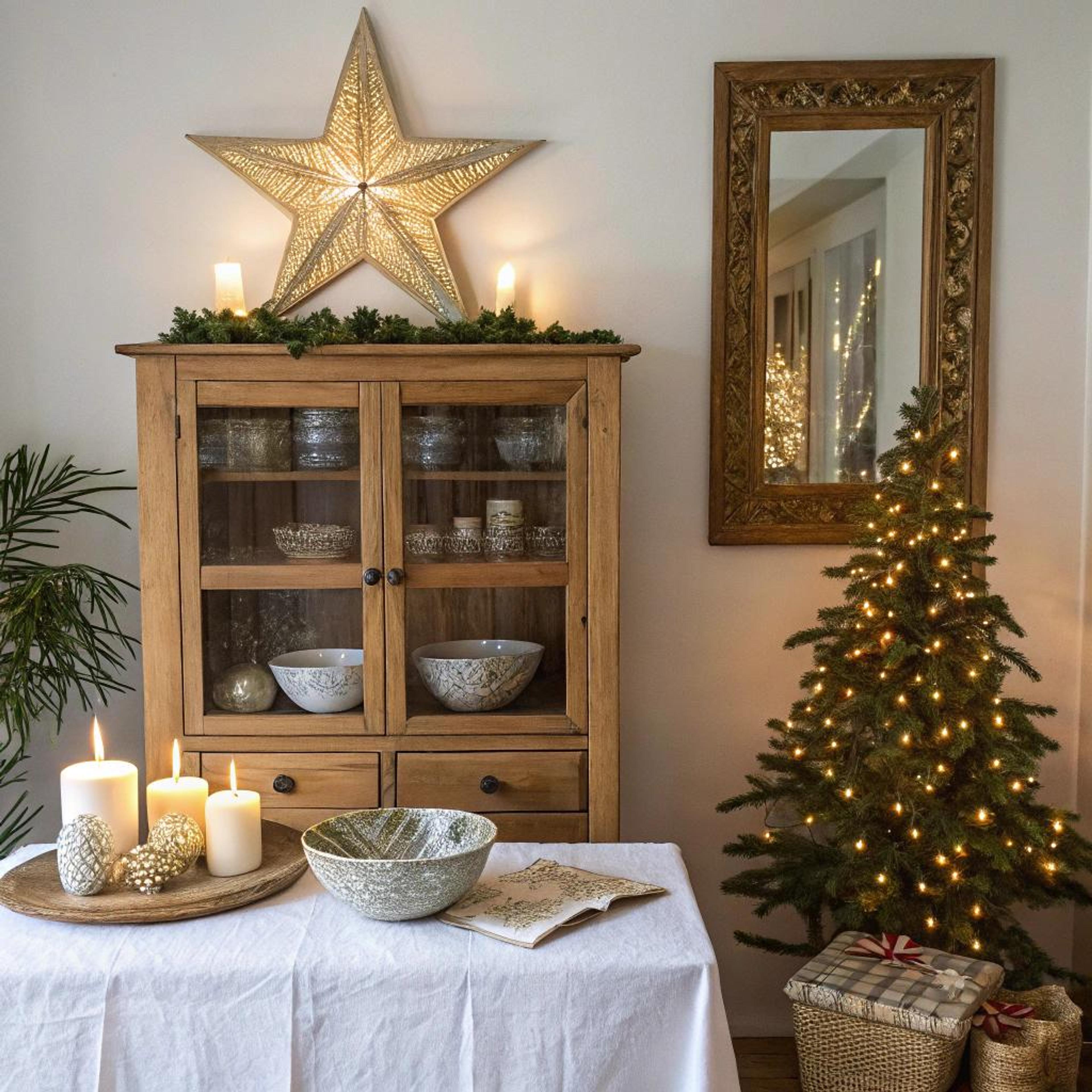 Feestelijke sfeer met lichtdecoratie