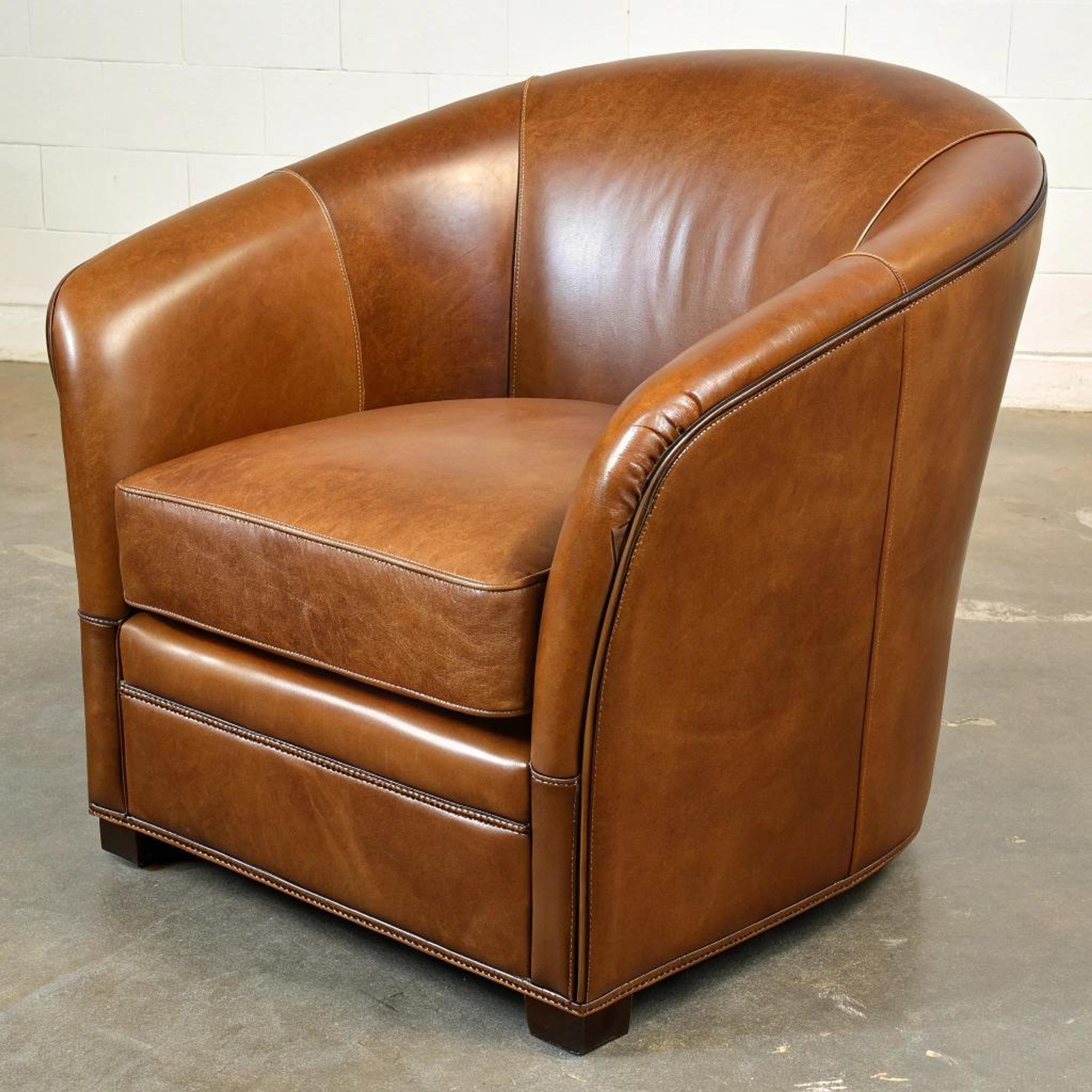 Caramelkleurige clubfauteuil voor warmte