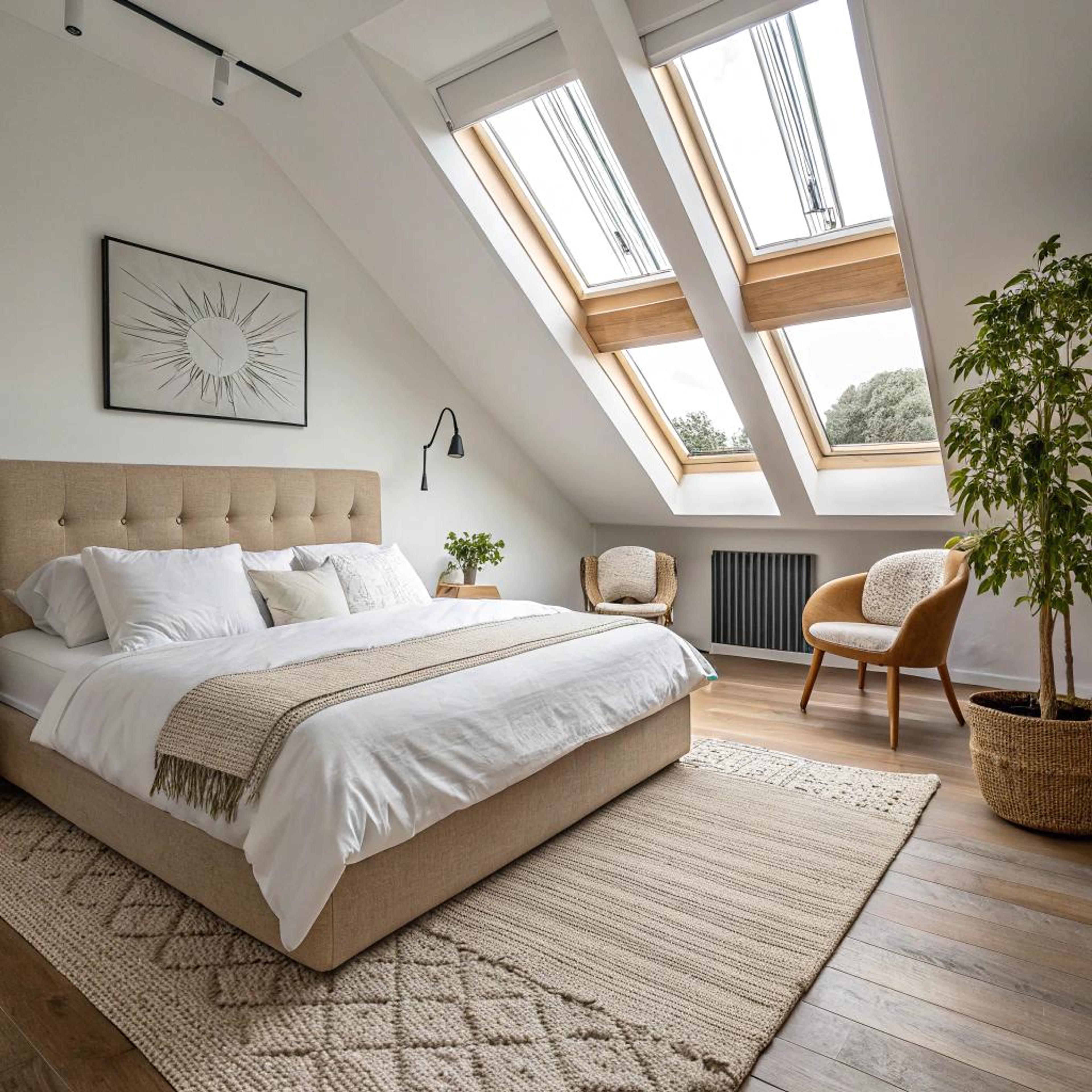Warme ton-sur-ton zolderstyling