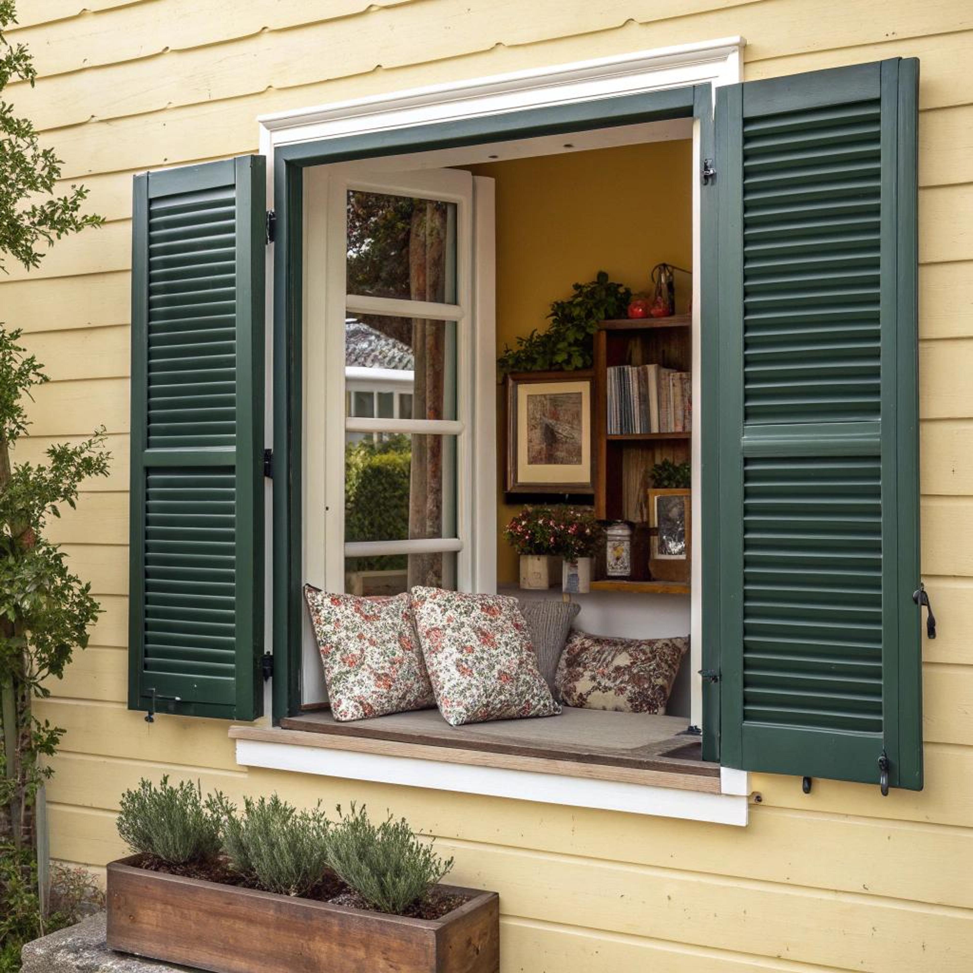 Groene shutters als eyecatcher