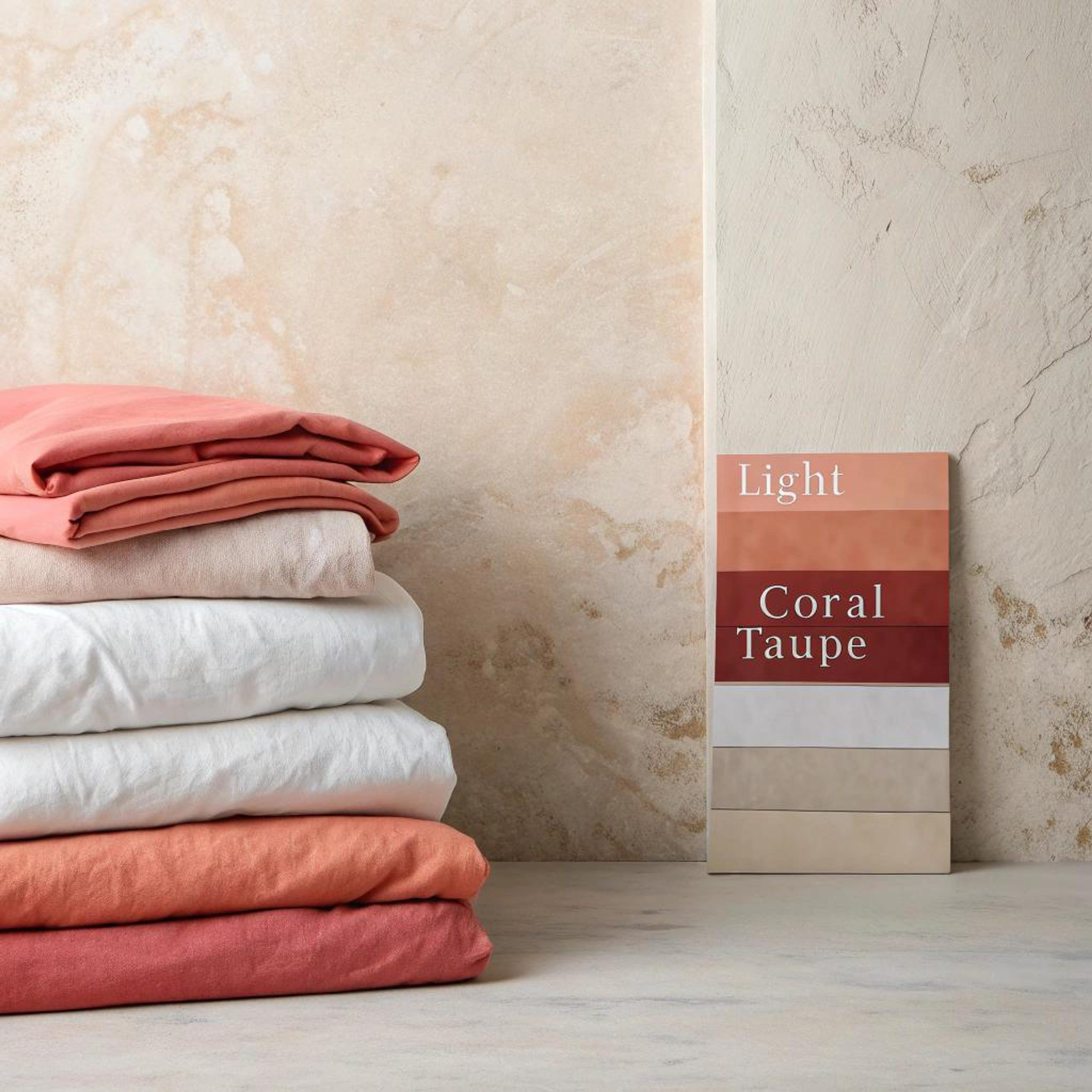 Gevouwen stoffen in terracotta