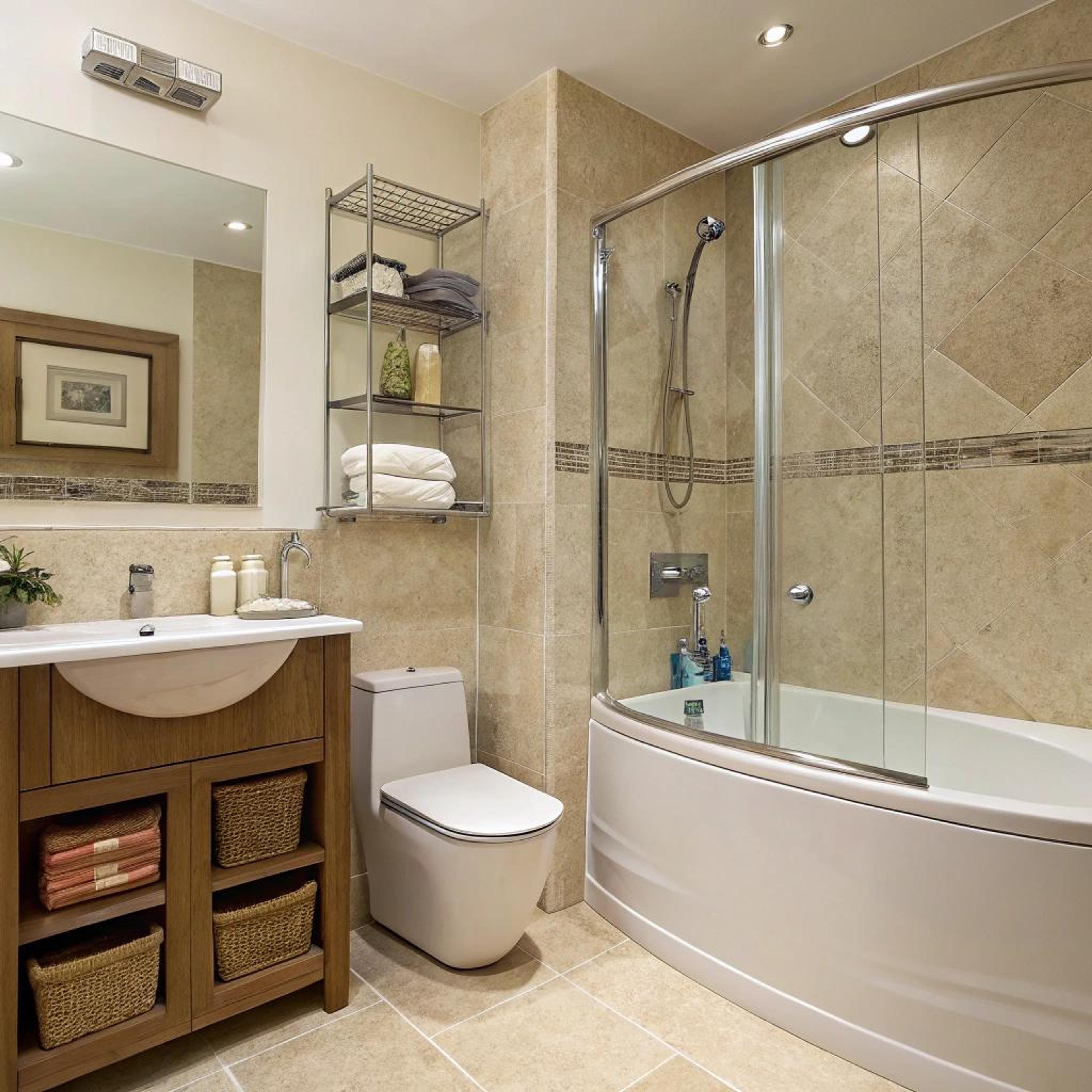 Houten accenten met rotanmanden