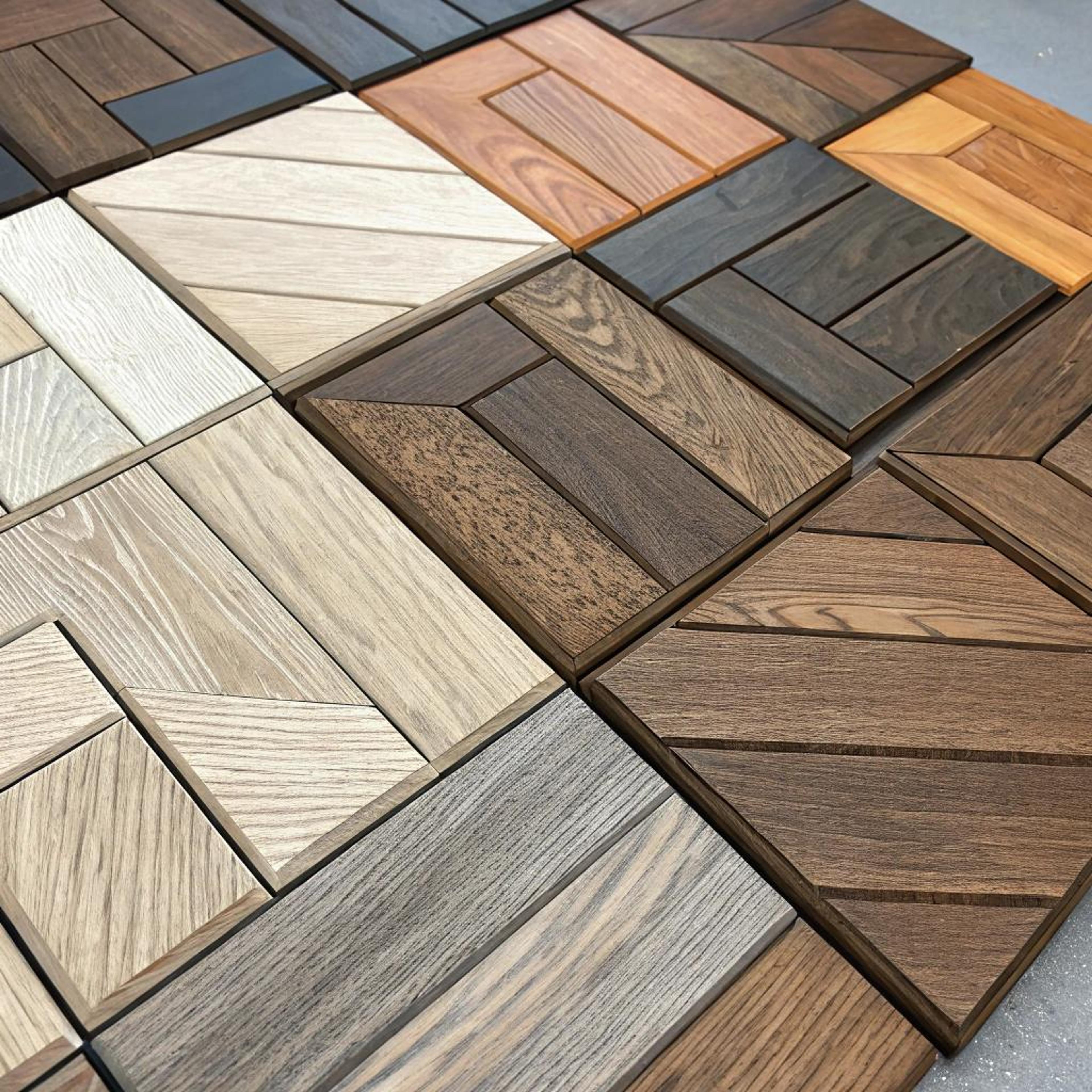 Mix van houttinten in visgraat