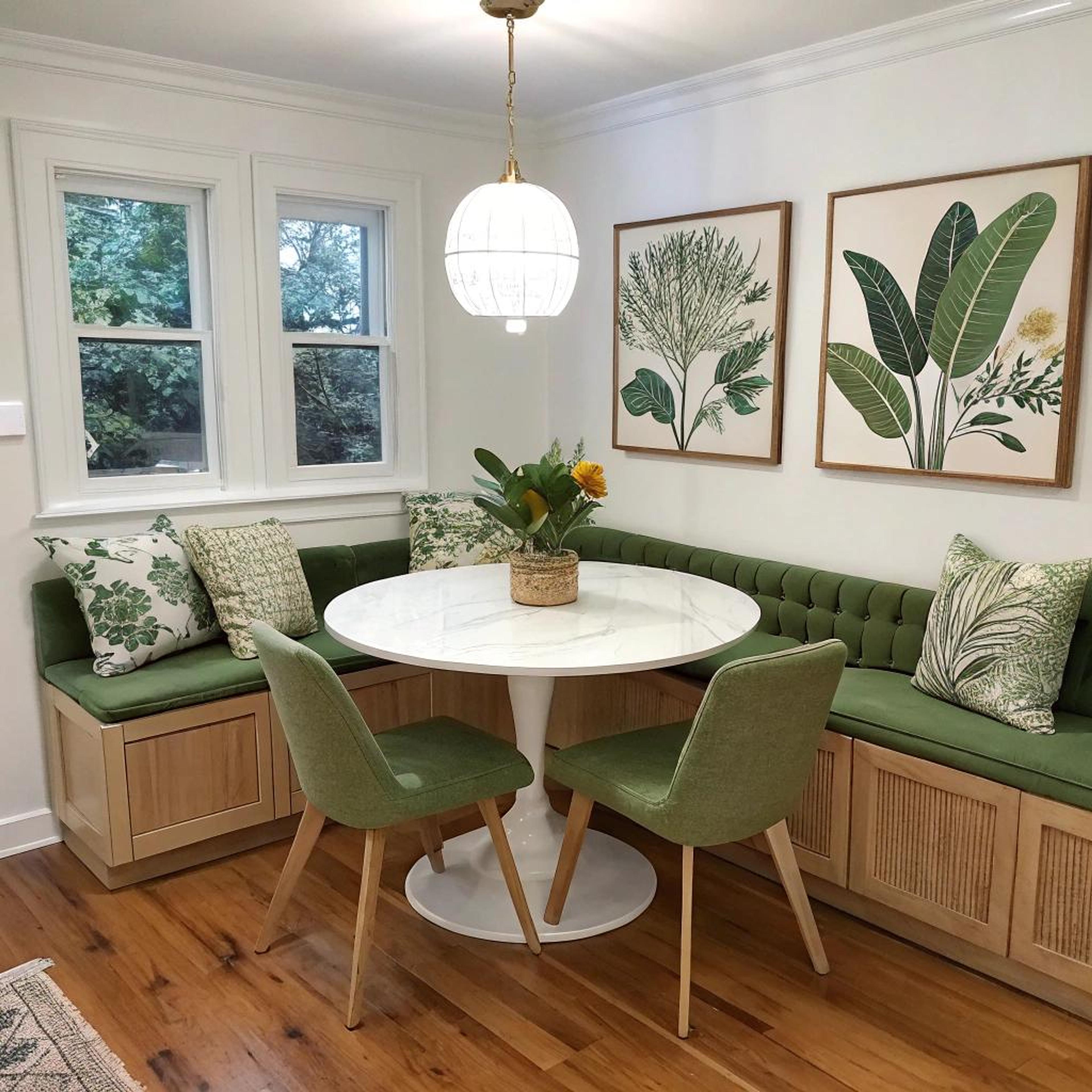 Botanische prints en marmer