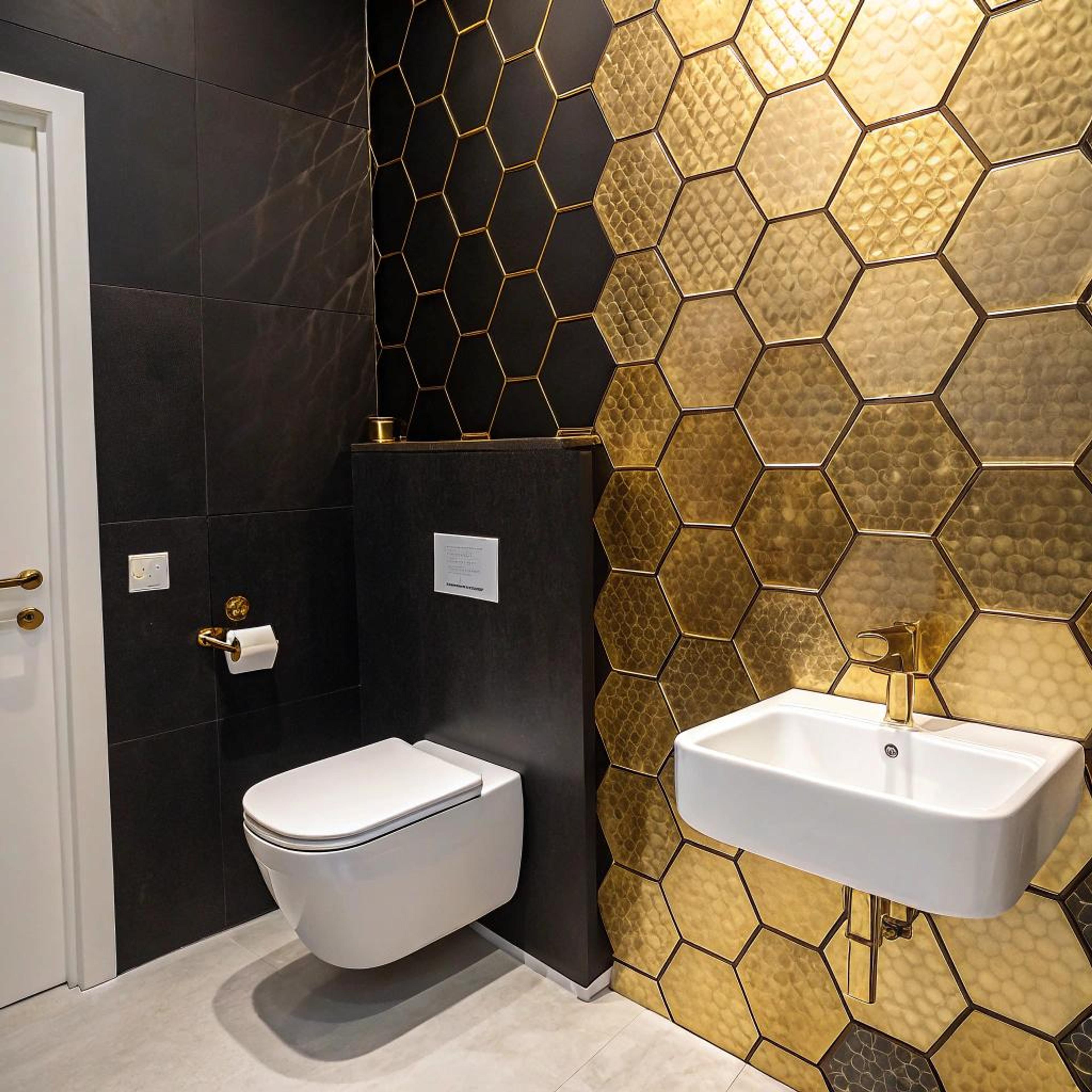Hexagon tegels met gouden glans