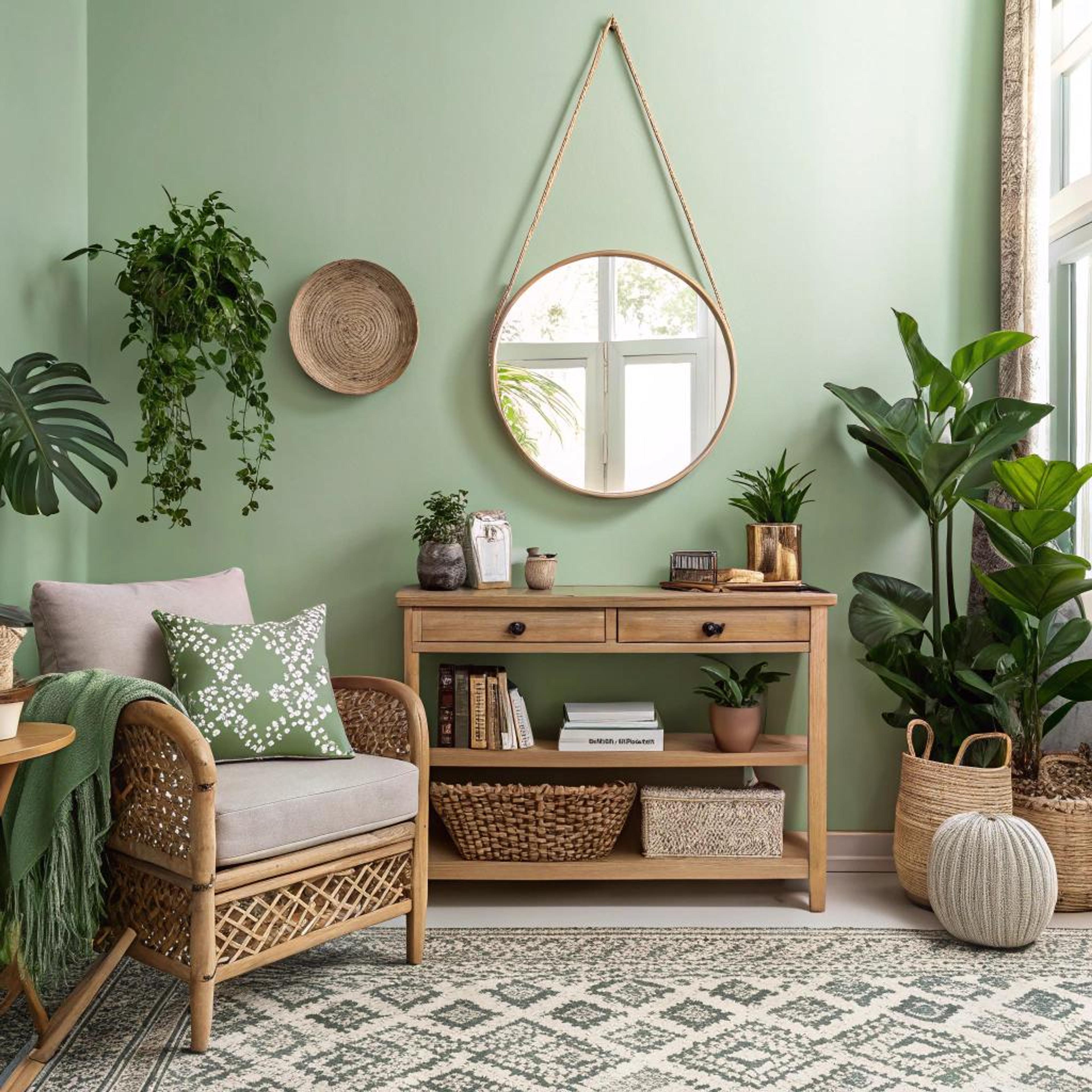Groen accent in natuurlijke hoek