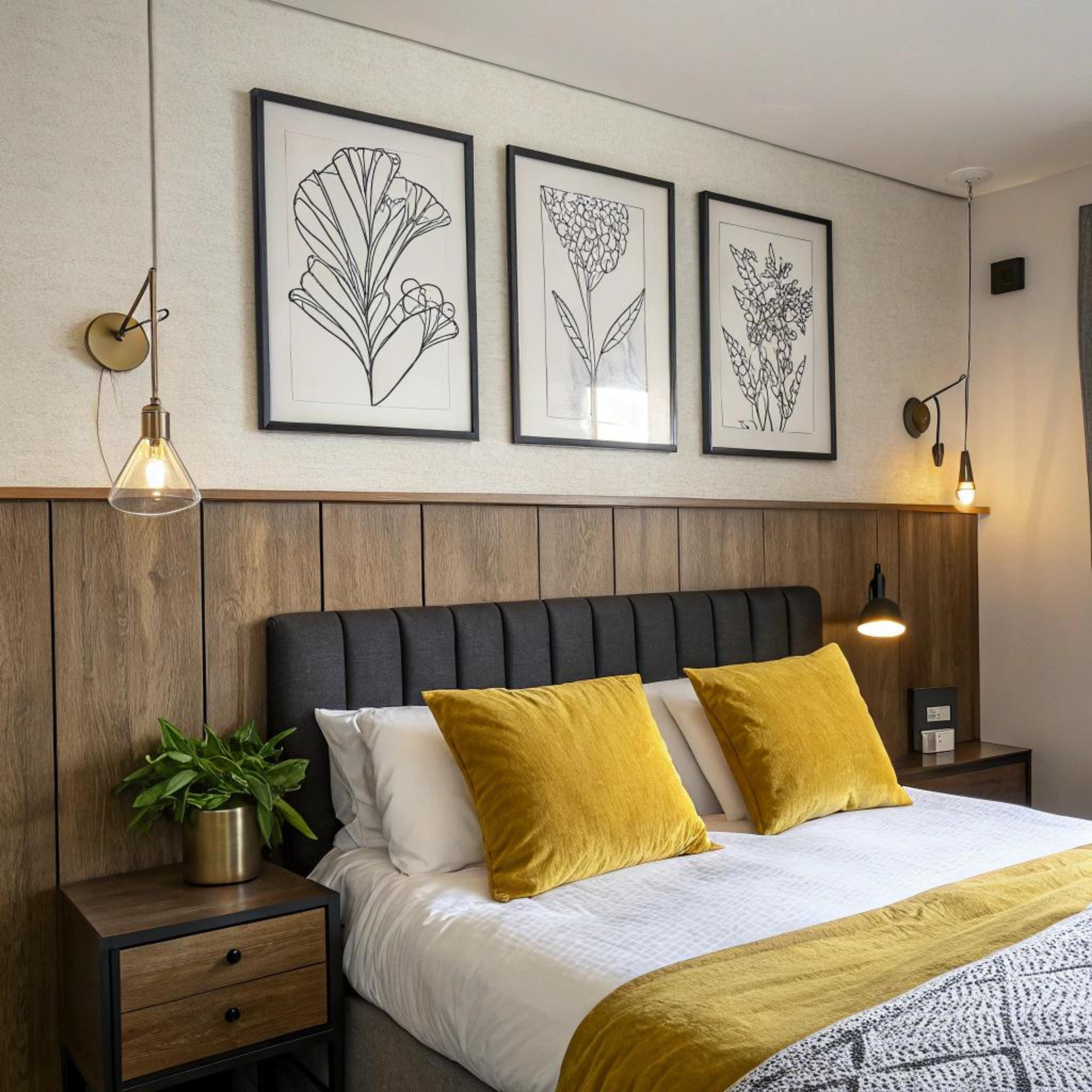 Warme tinten en houtpanelen