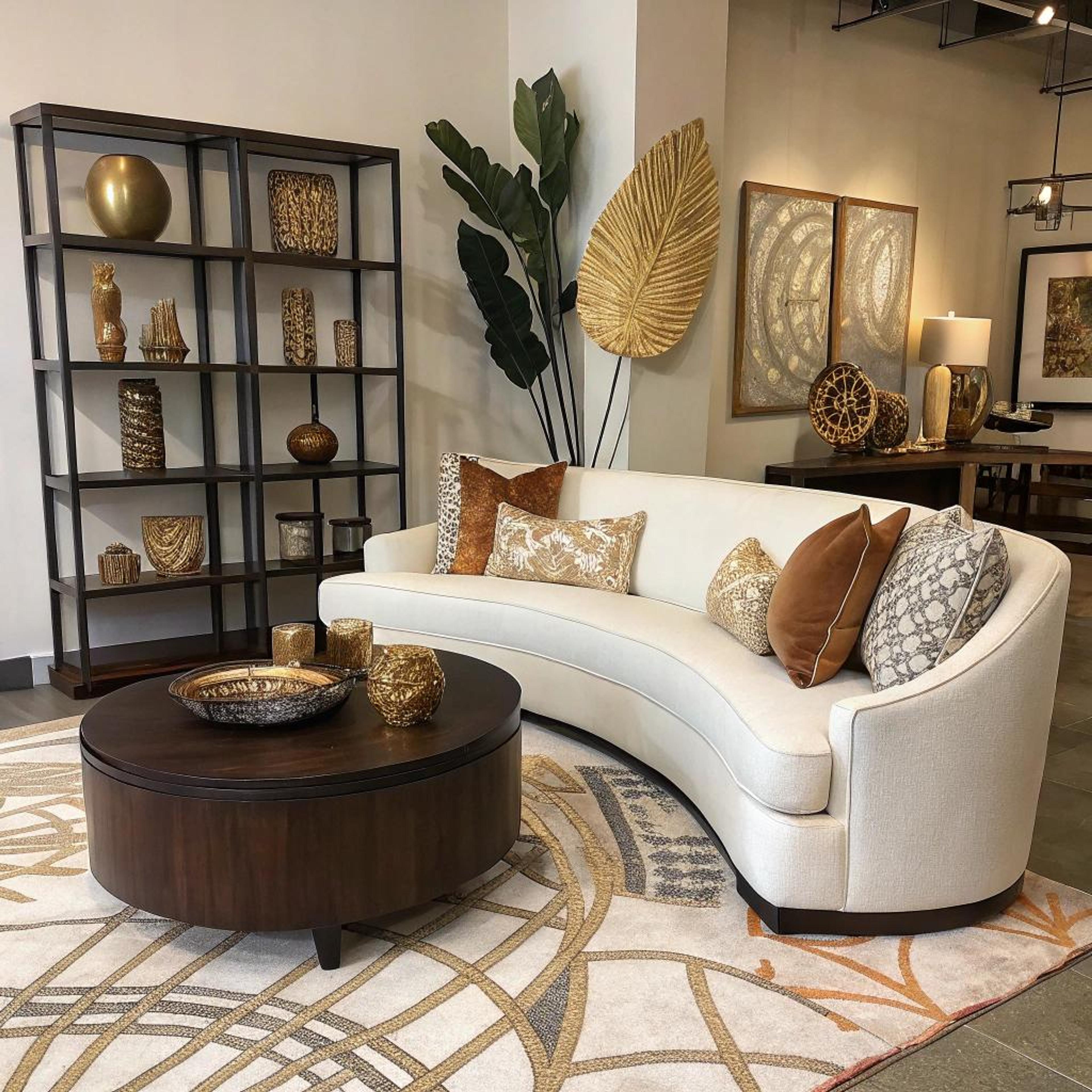 Gouden accenten bij hoekbank