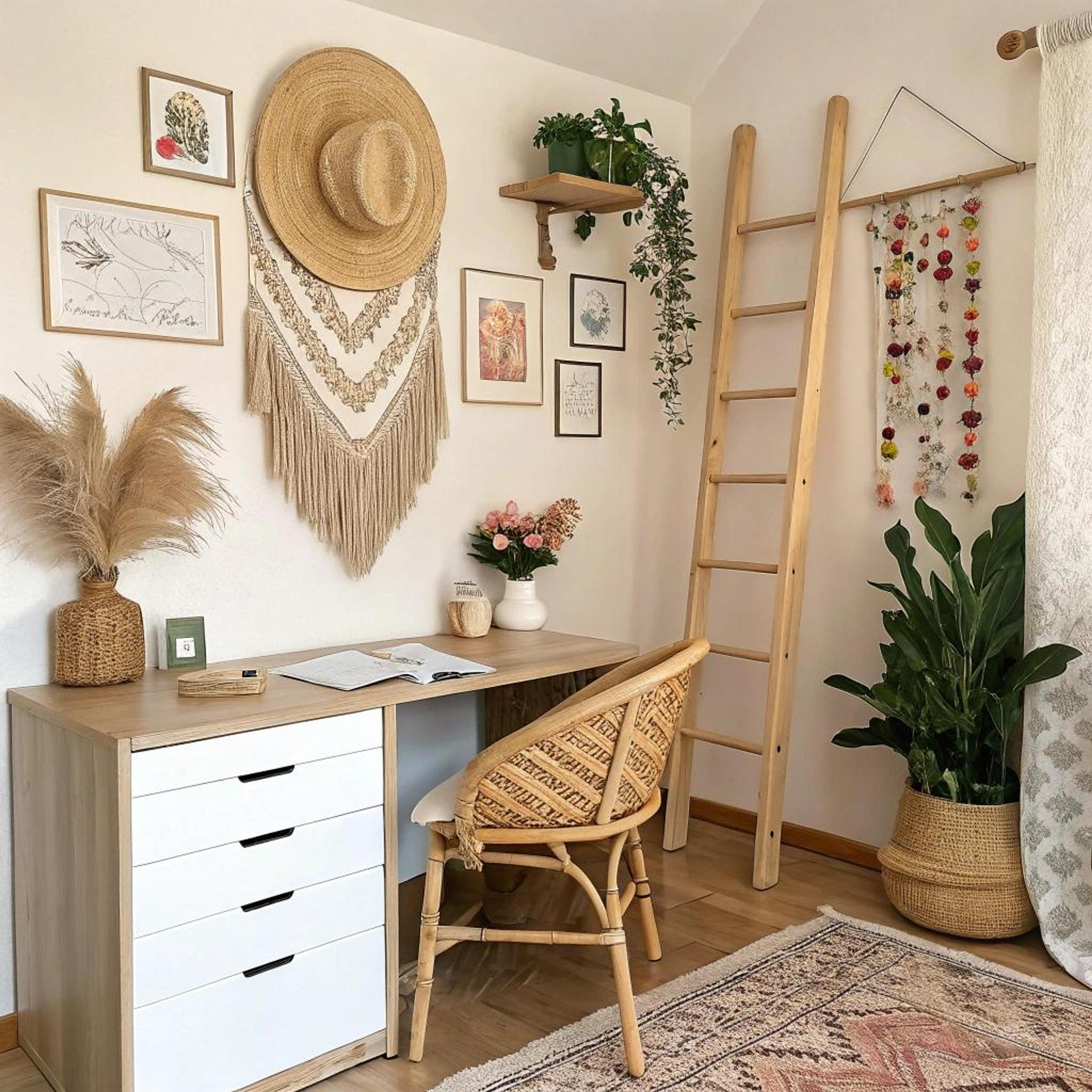 Wanddecoratie met geweven kunst