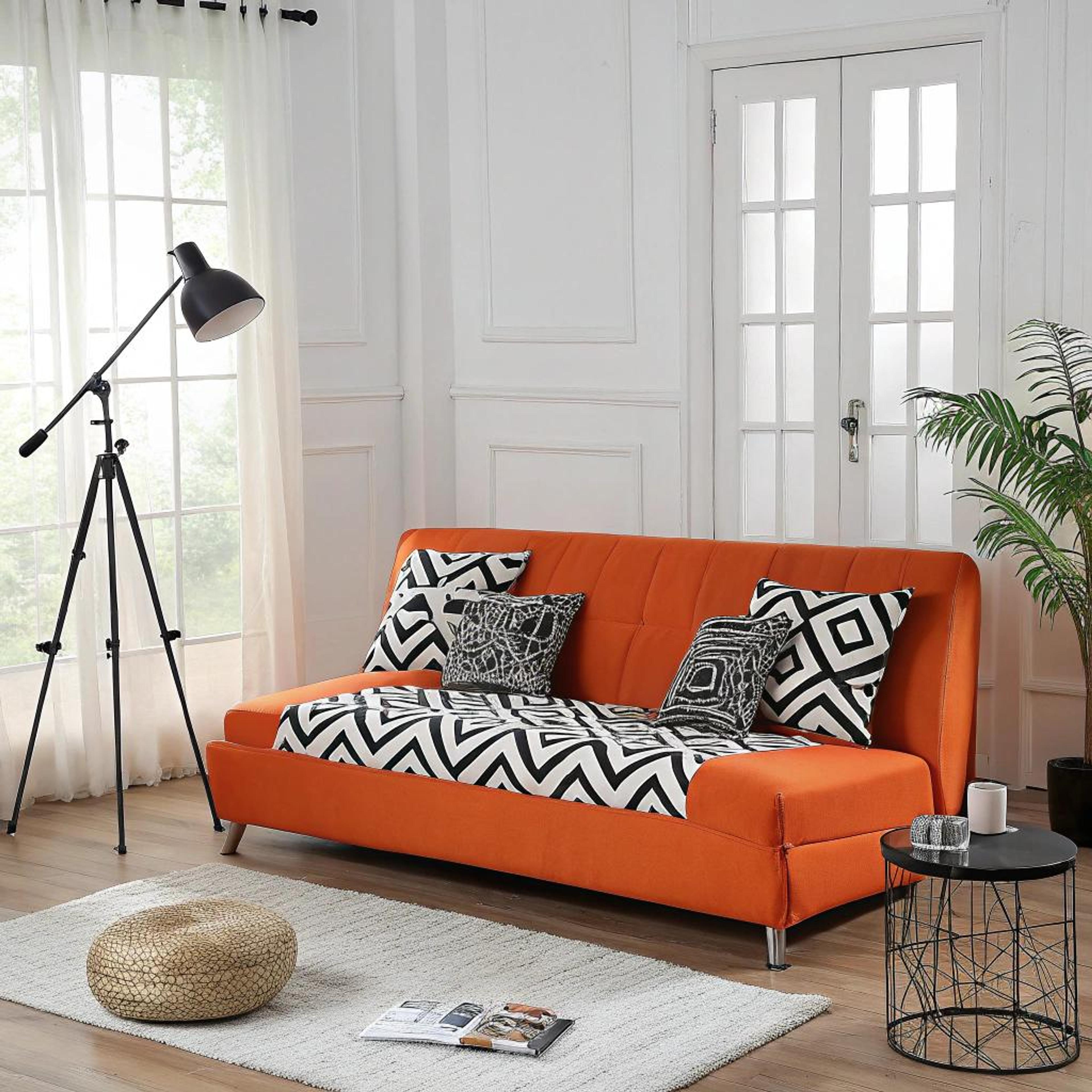 Oranje statementbank met contrast