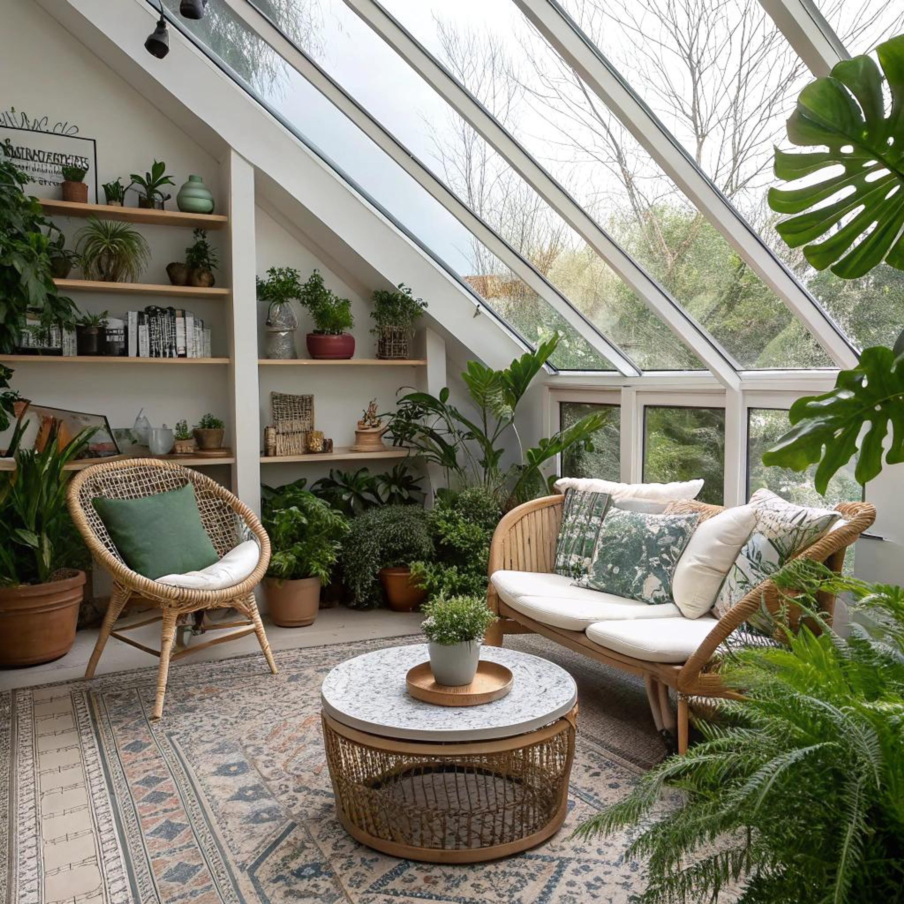 Natuurlijke materialen en plantenmix