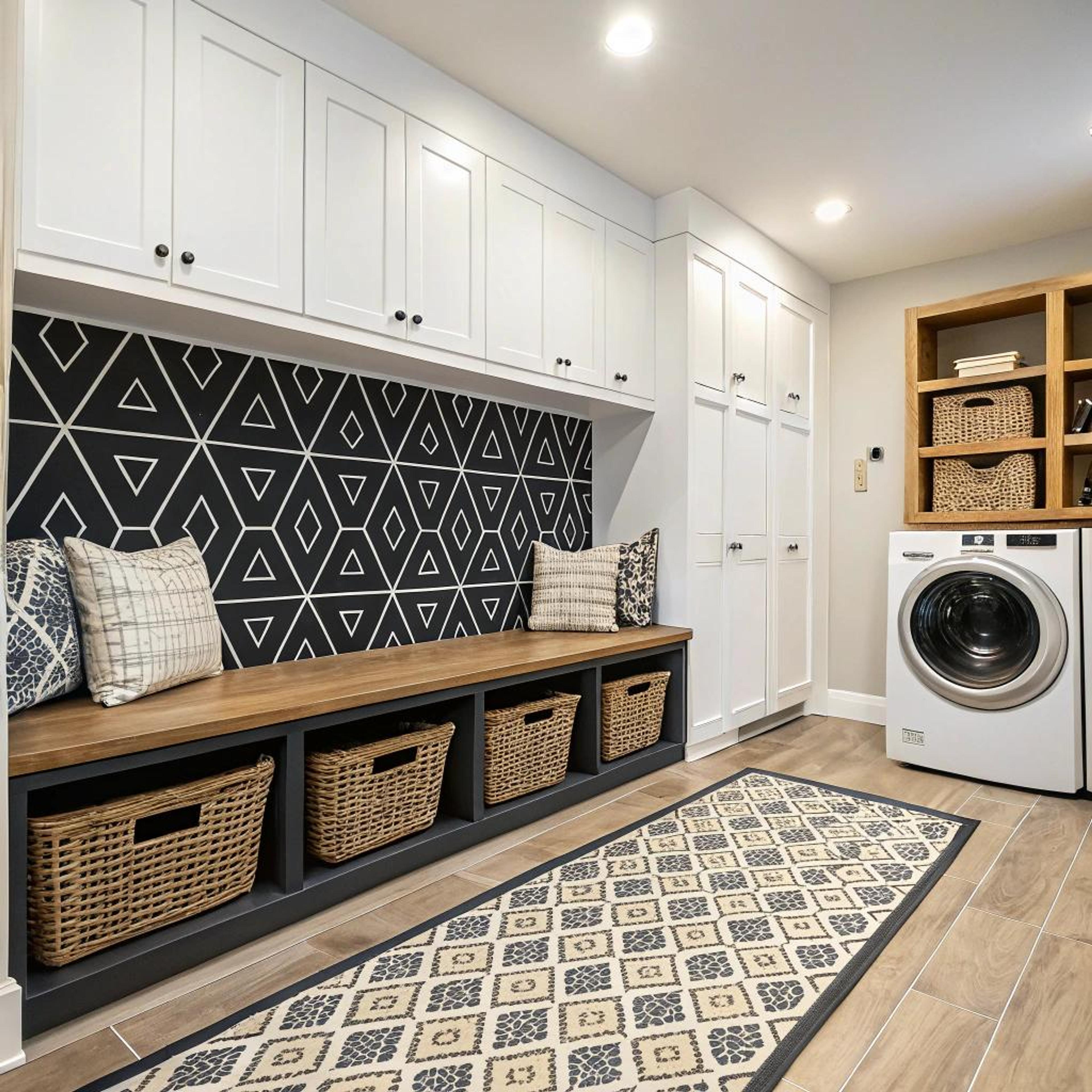 Geometrische wand als eyecatcher