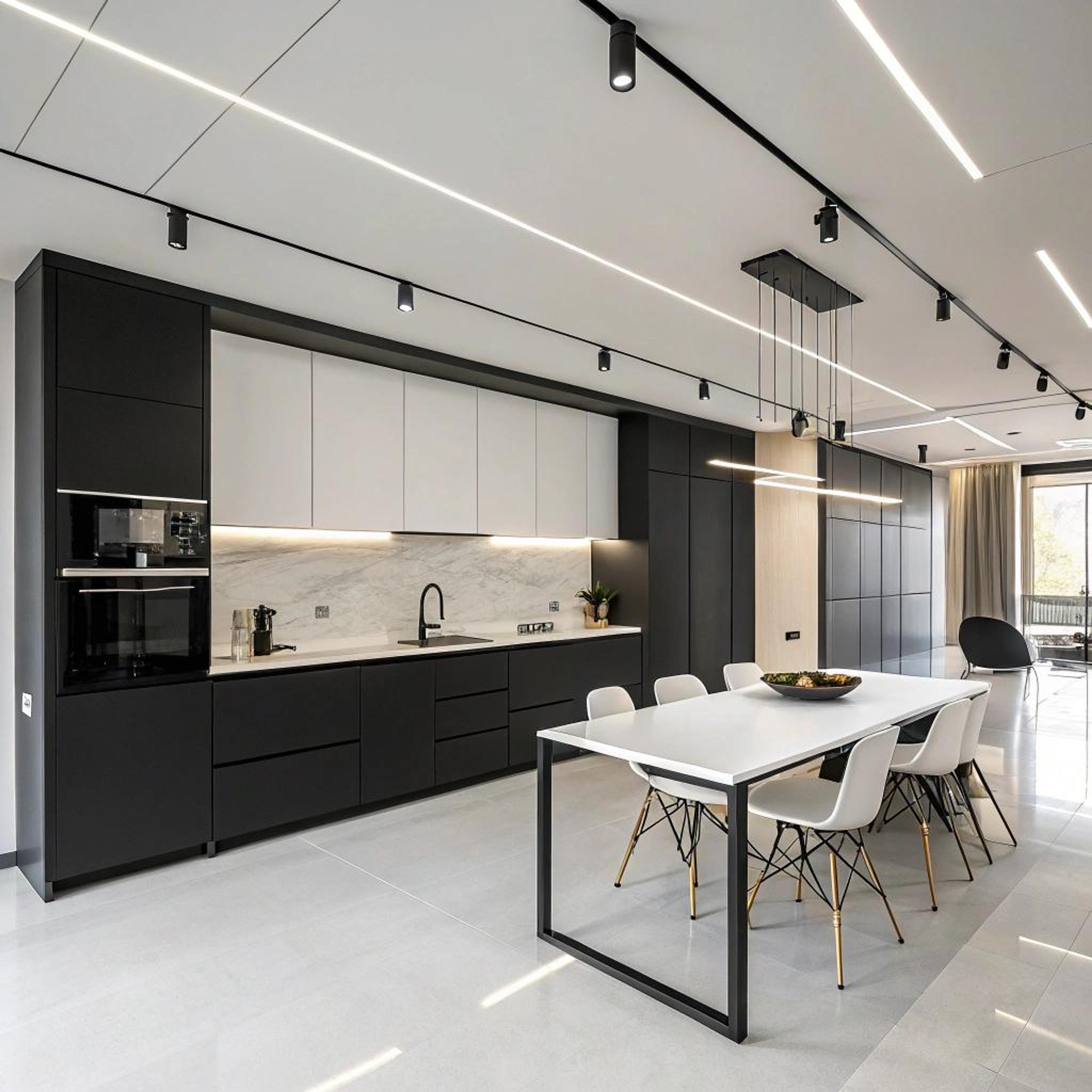 Ronde lijnen in keukenzone