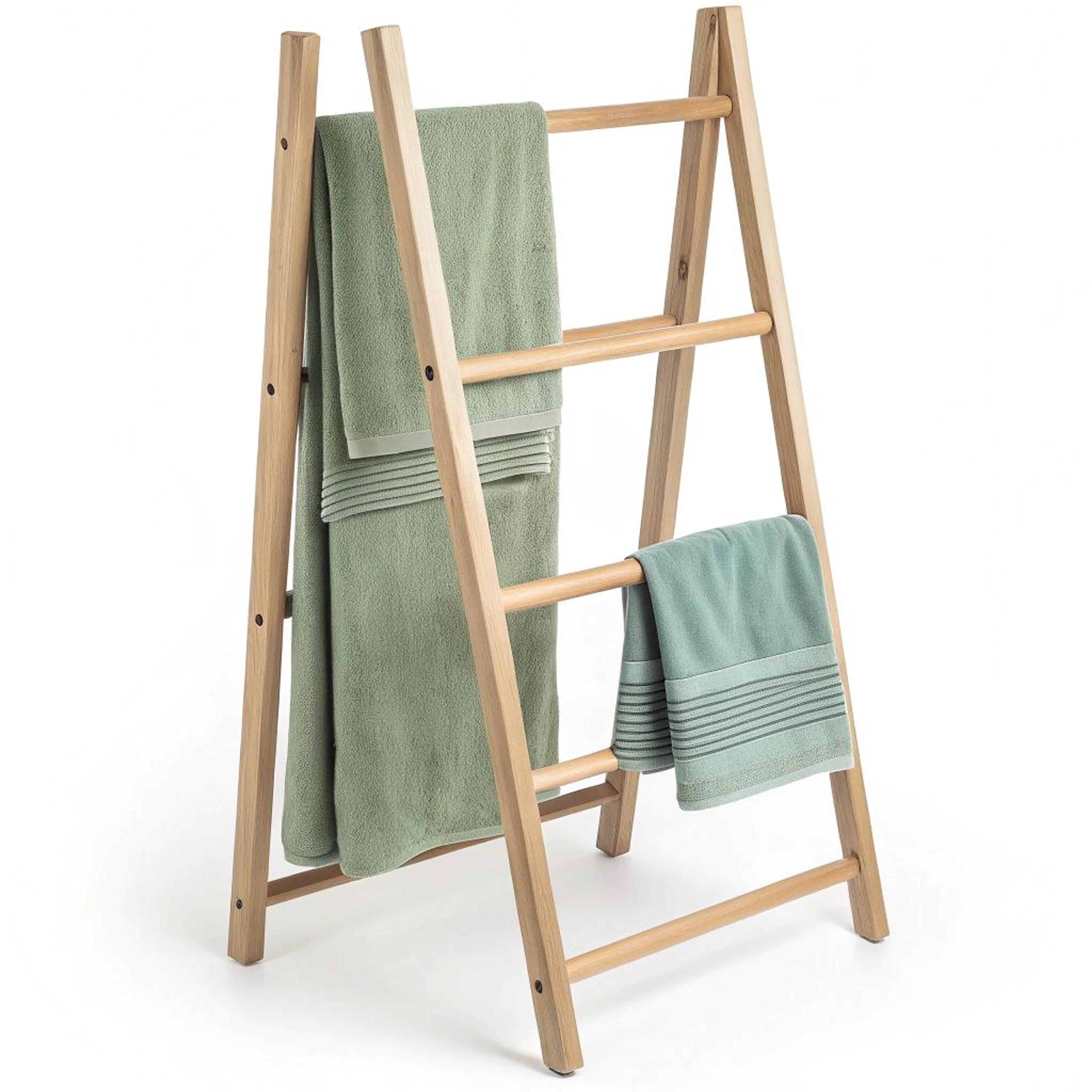 Aardetinten op handdoek ladder