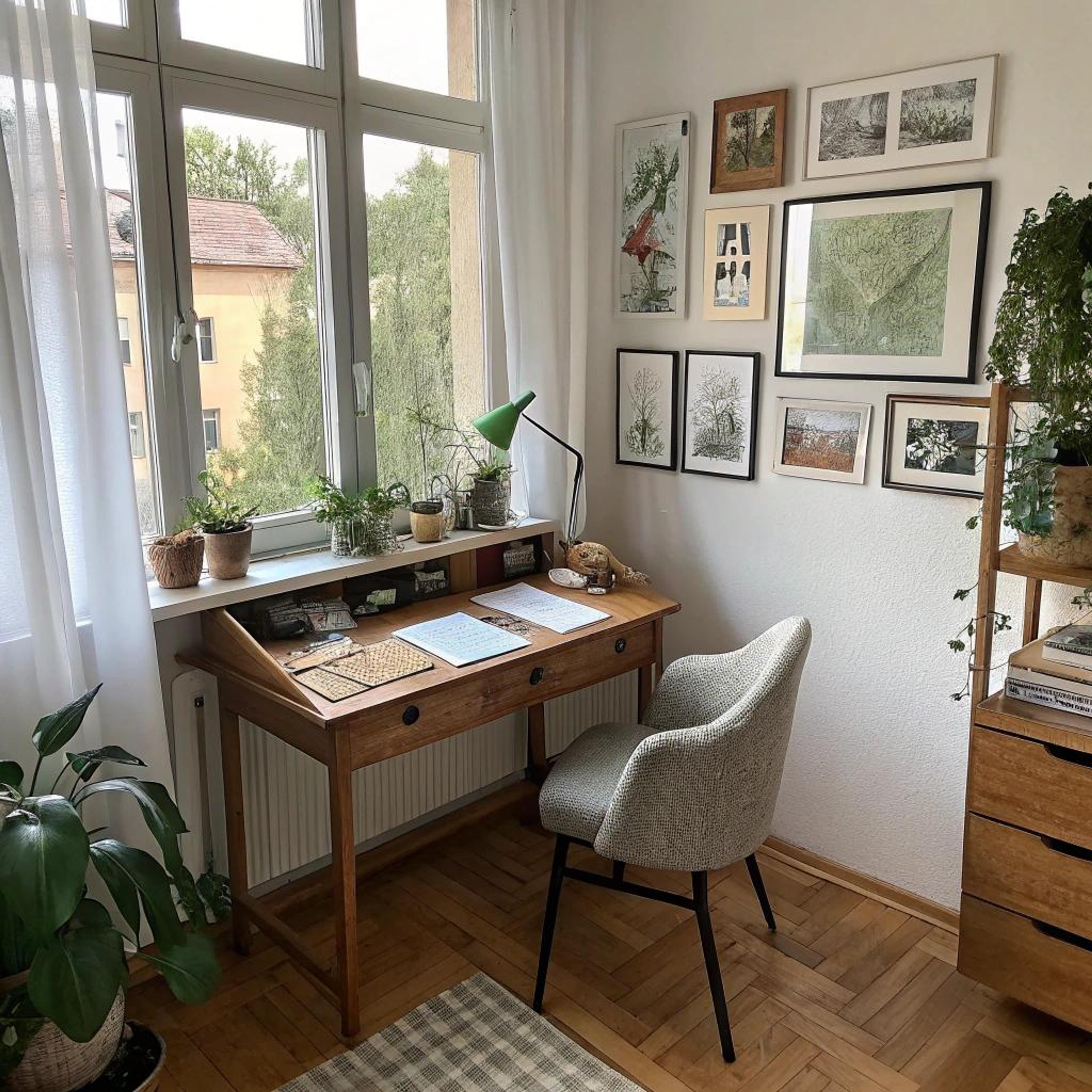 Groene rust bij bureau